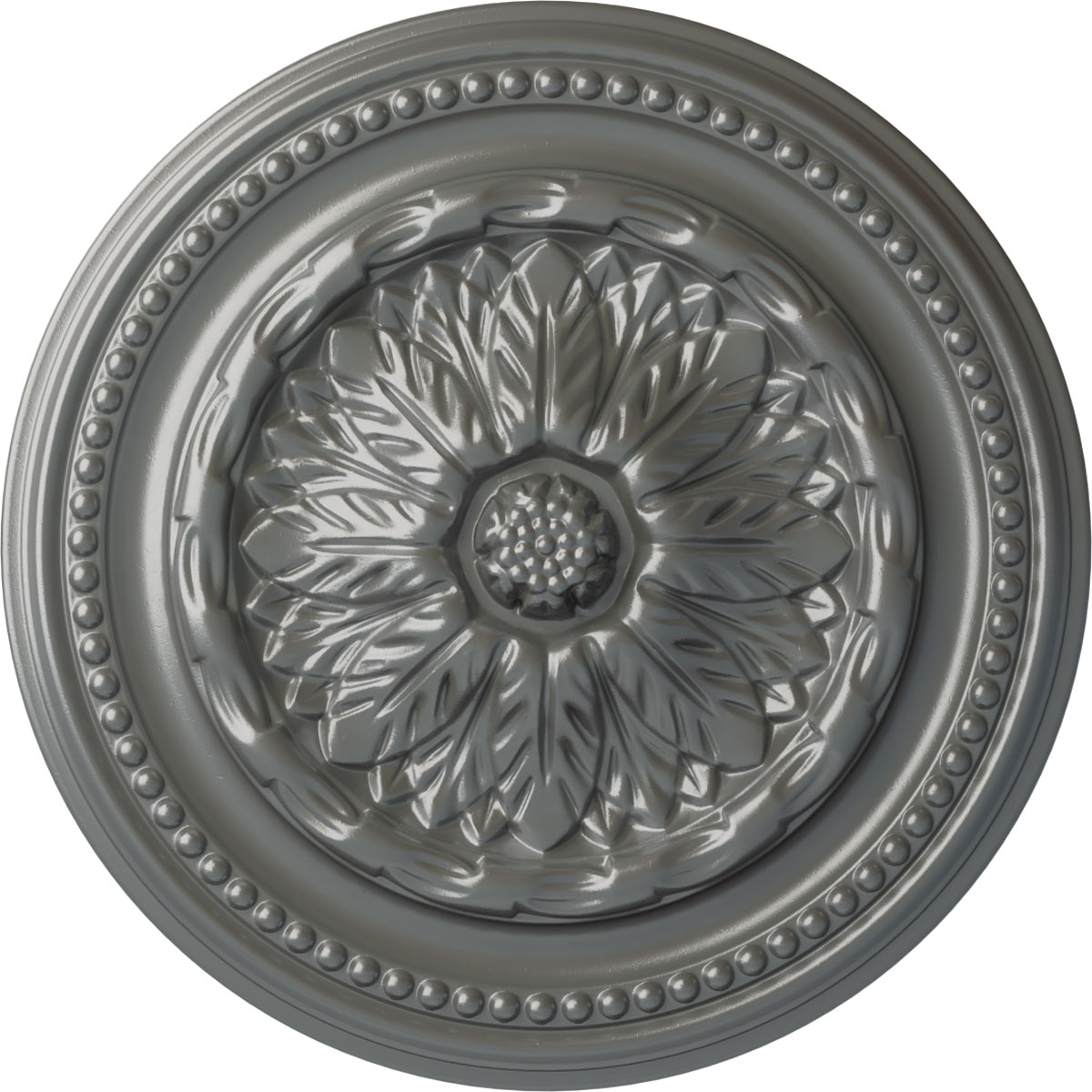 Ekena Millwork CM15CHSLS Chester 15.75-in W x 15.75-in L Painted Silver Polyurethane Whole Ceiling Medallion