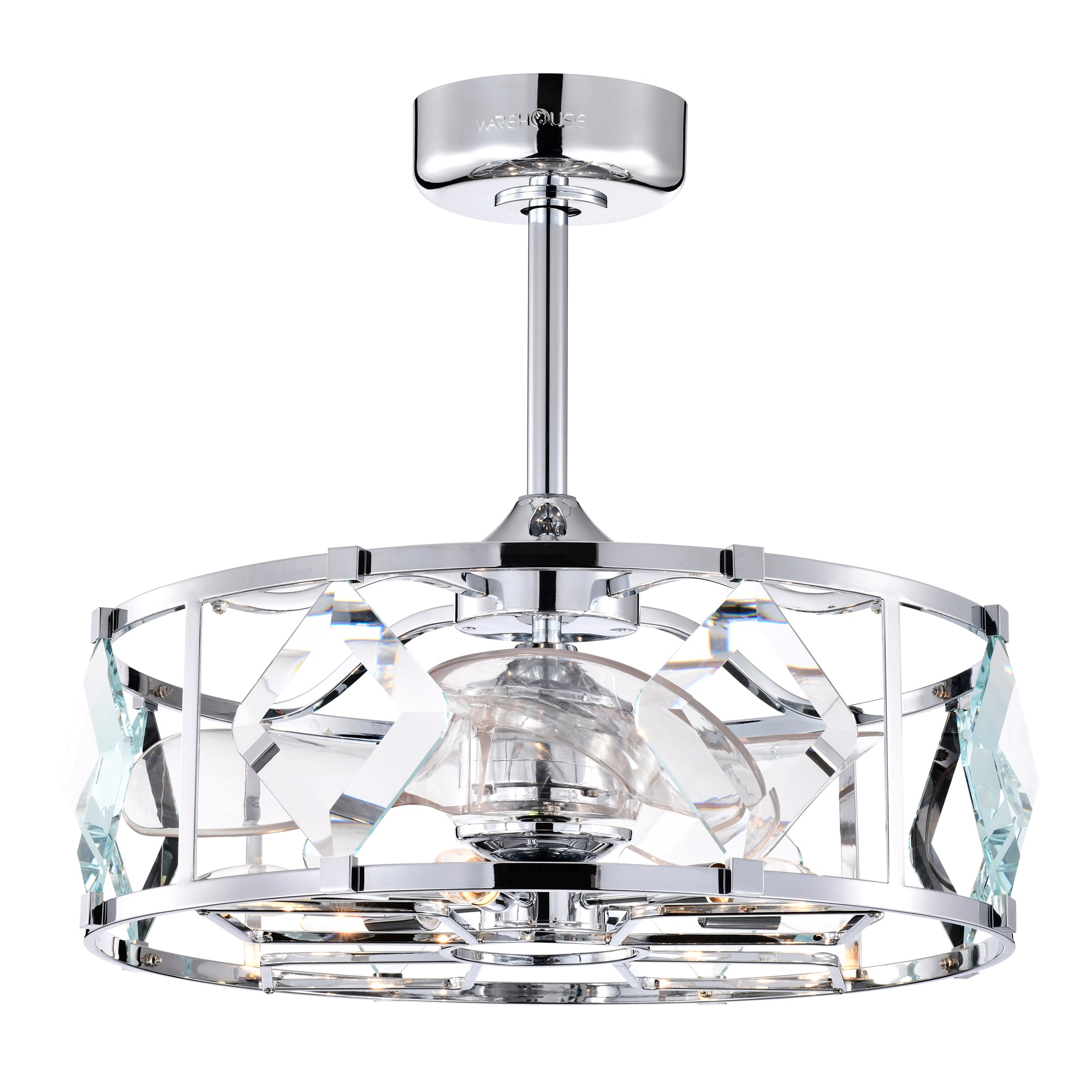 Home Accessories Inc DL01P04CH 24.8-in Chrome Indoor Fandelier Ceiling Fan with Light and Remote (3-Blade)