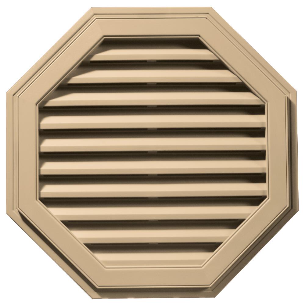 Builders Edge 120013232045 32-in x 32-in Sandstone Maple Octagon Vinyl Gable Louver Vent