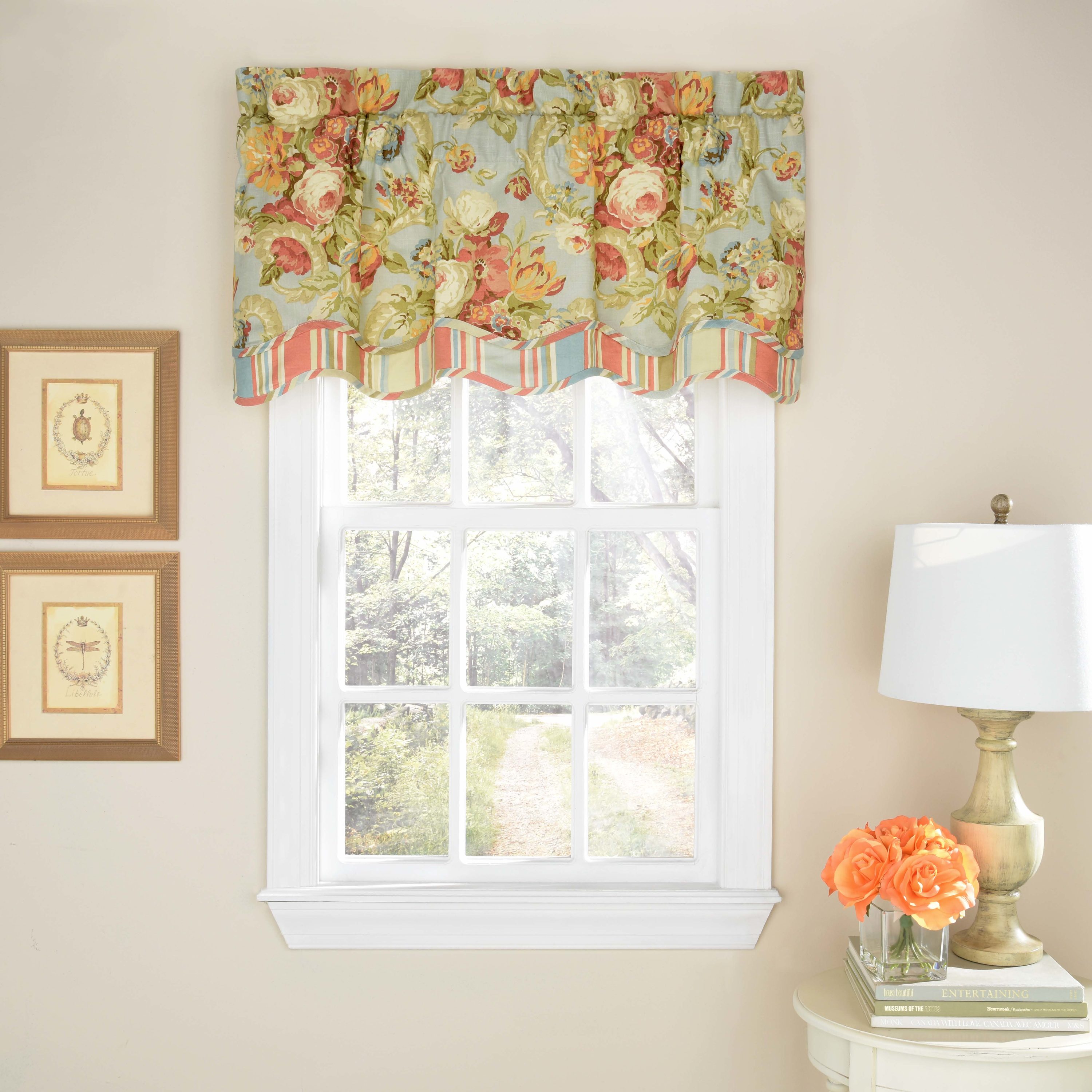 Waverly Spring Bling 18-in Vapor Cotton Rod Pocket Valance in the Valances  department at