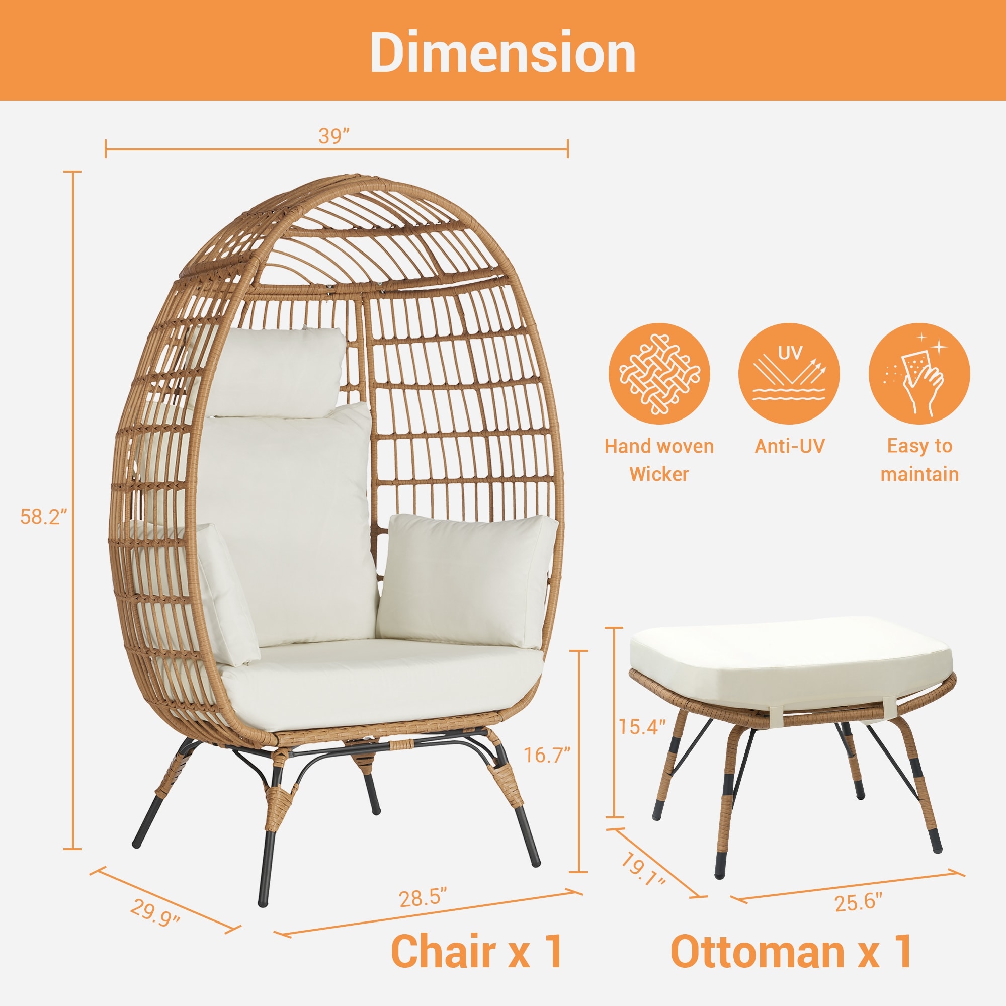 SANSTAR L-JDC51BE-AD Patio-Conversation-Sets - View #2