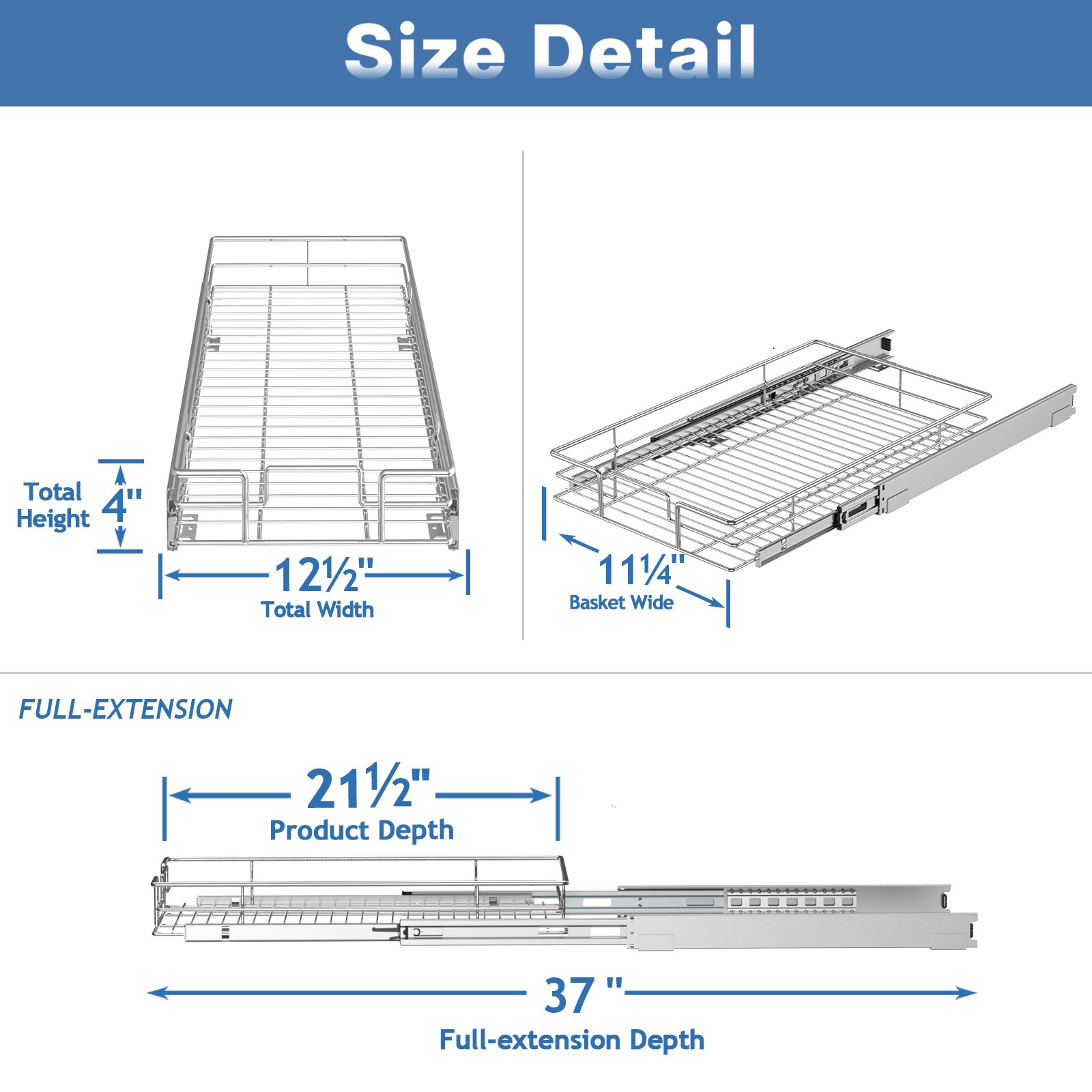 LOVMOR 12.5X21.5-SIGLEBASKE Pull-Out-Cabinet-Baskets - View #3