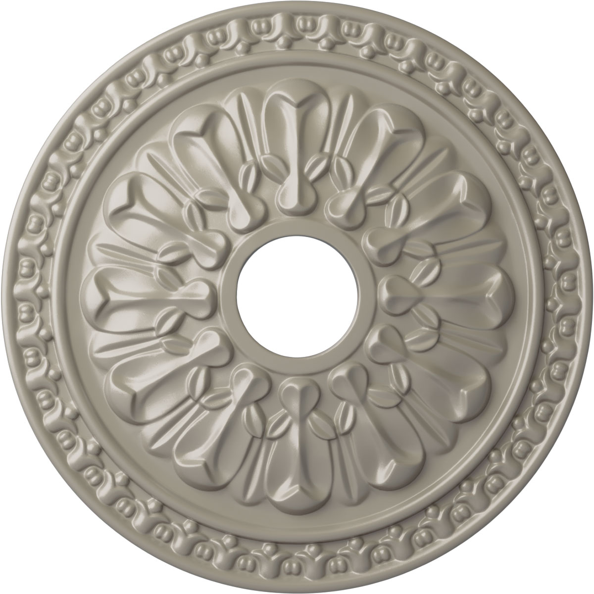 Ekena Millwork CM18WAPWS Warsaw 18-in W x 18-in L Painted Pearl White Polyurethane Whole Ceiling Medallion