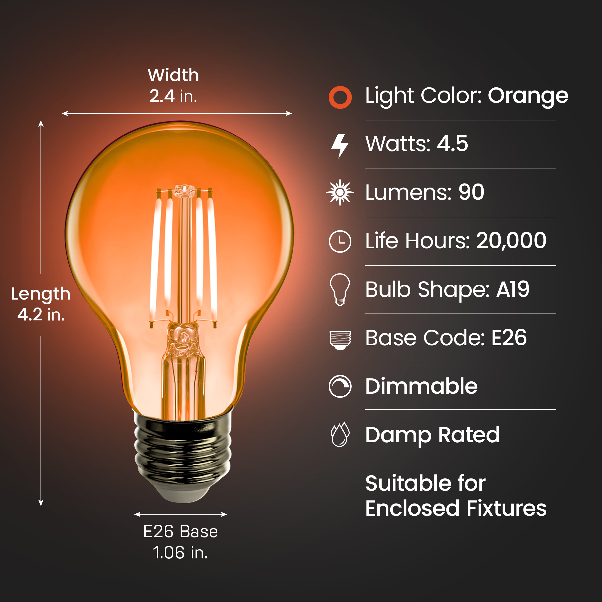 Feit Electric A19/TO/LED Dec-Led-Light-Bulbs - View #4