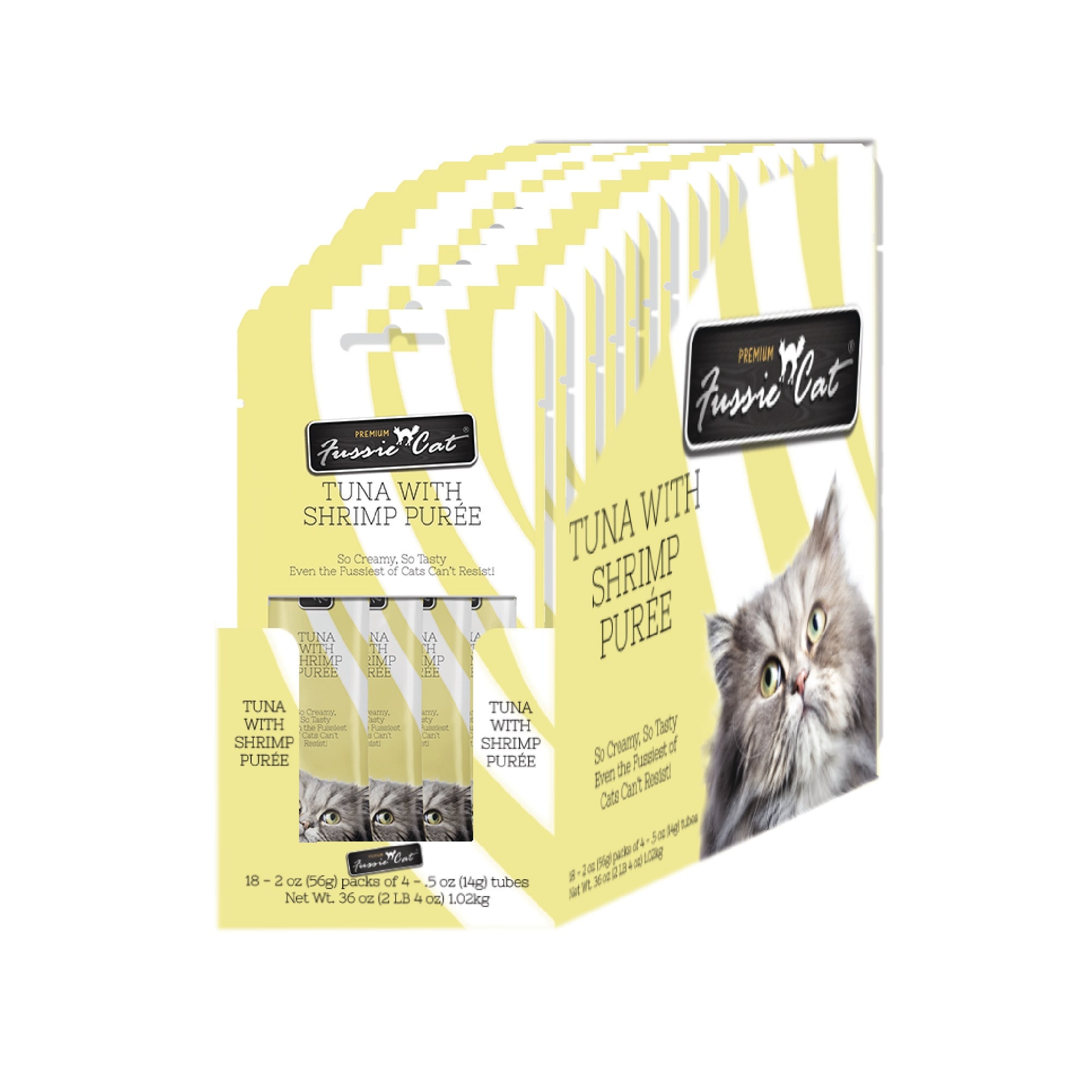 Fussie Cat - Tuna with Shrimp Puree Cat Food 0.5 oz. Case of 18