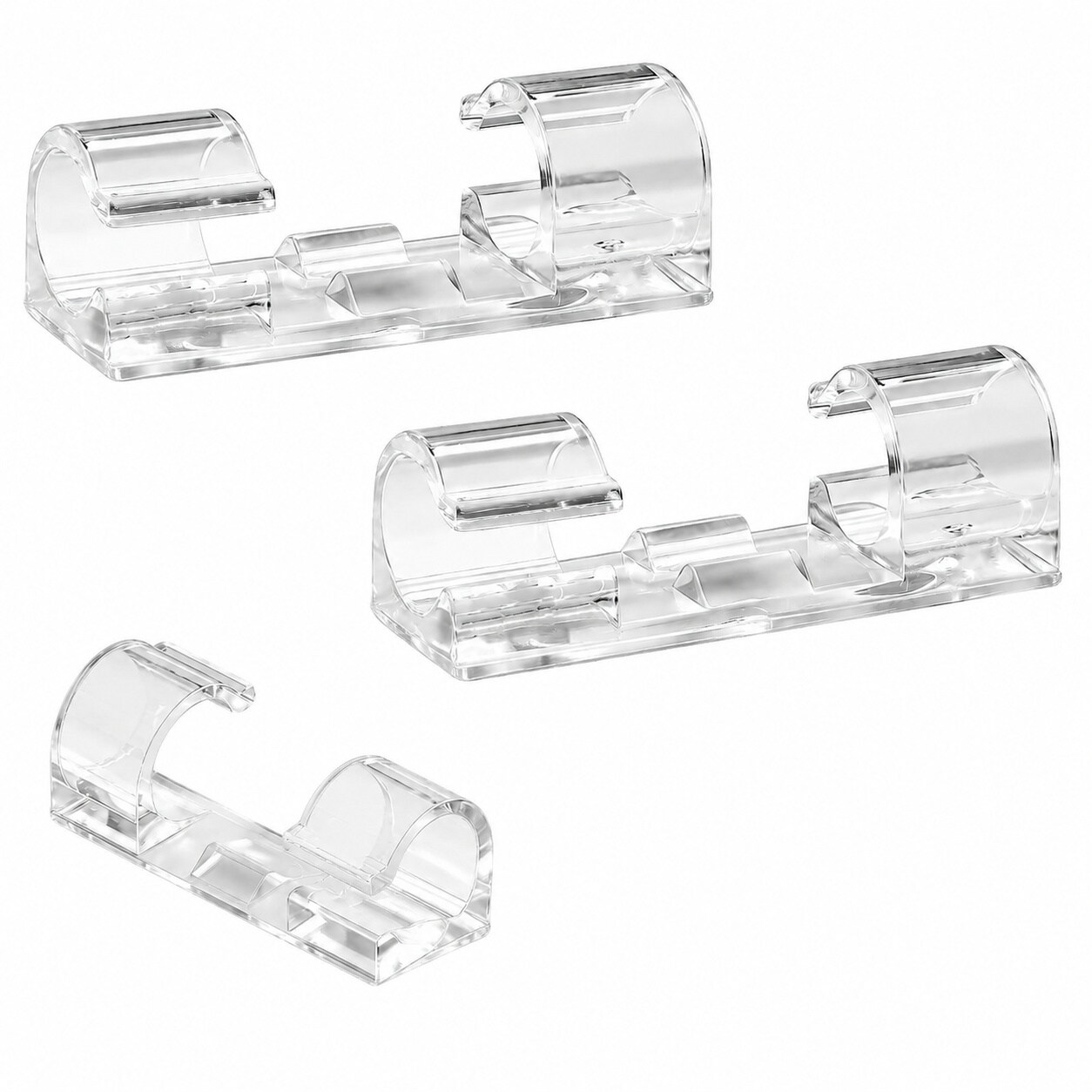 Aoibox  50 Piece Self Adhesive Cable Management Clips Transparent PA66 Cord Holders for Desk TV PC Wires Home Office