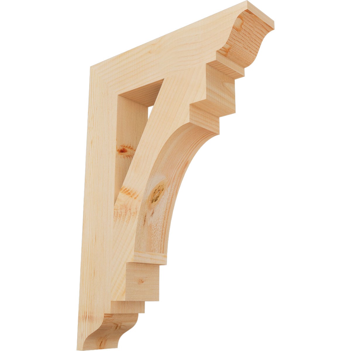 Ekena Millwork BKT04X18X26MRC01SDF Merced traditional smooth 3-1/2-in x 18-in x 26-in Douglas fir Brown Wood Standard bracket