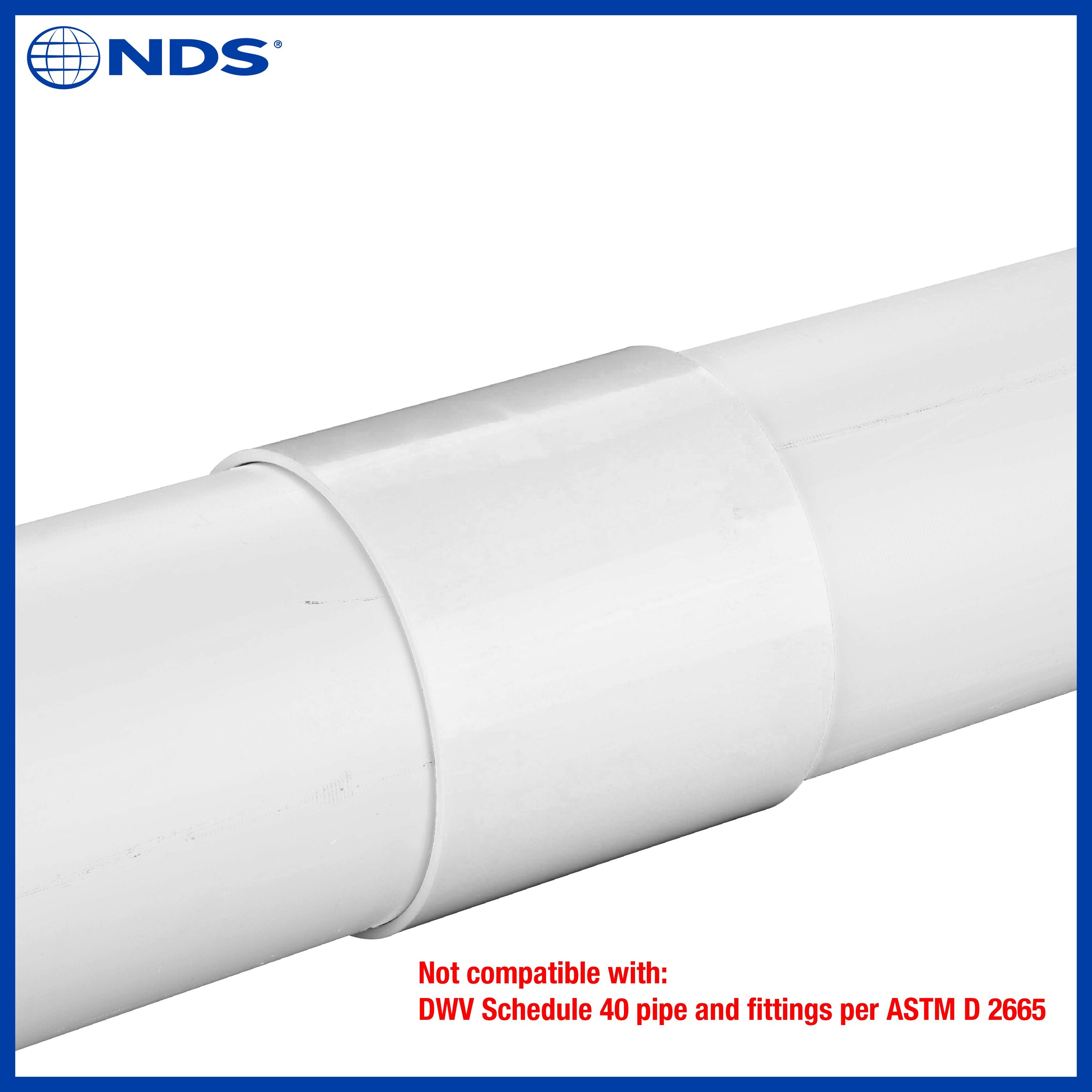 NDS PVC Sewer and Drain Coupling, 6 in. Hub x Hub in the Sewage Pipe ...