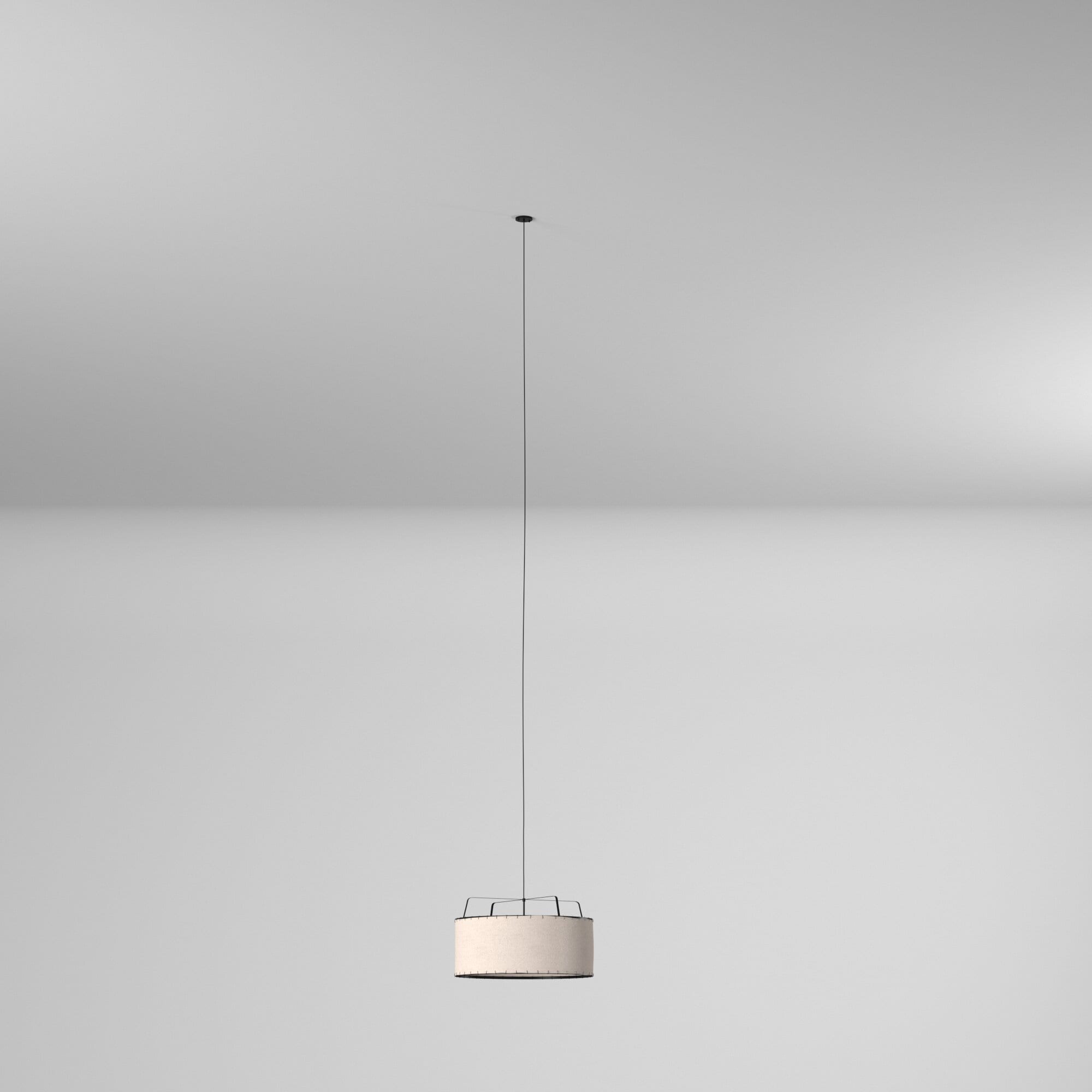 Ellen DeGeneres Aged Iron 34" Drum Pendant with Linen Shade