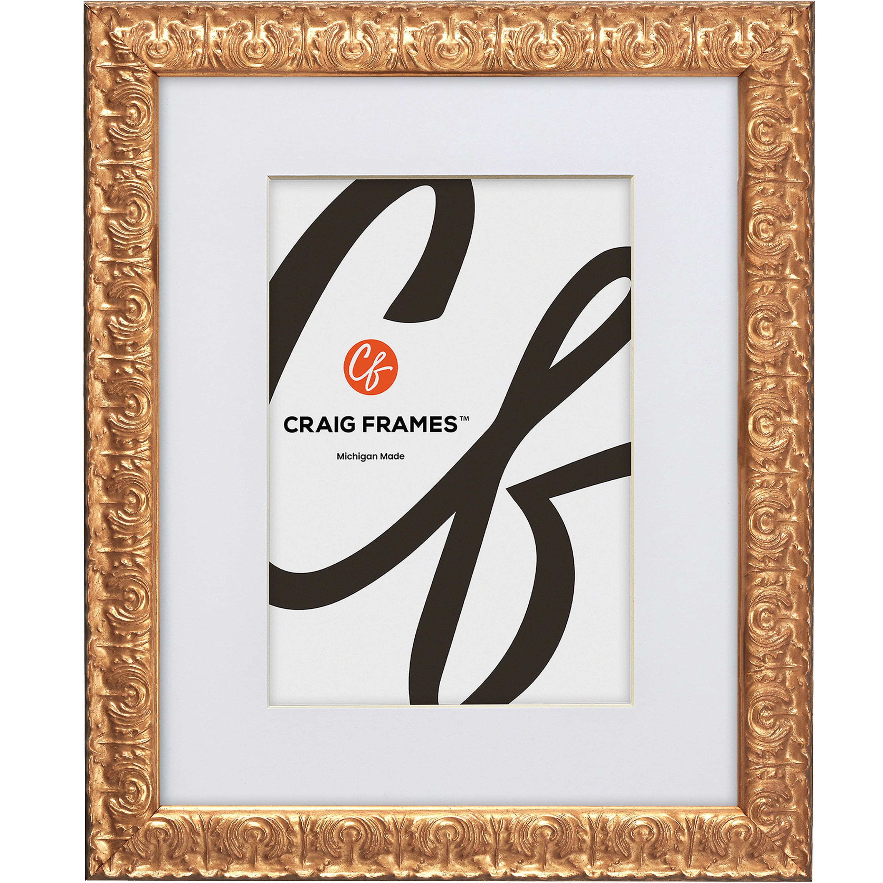 Craig Frames 116242401B46A 24x24 Matted to 20x20 Picture Frame Gold Versailles 1 Inch Wood Moulding Wall Display for Art Posters or Photos