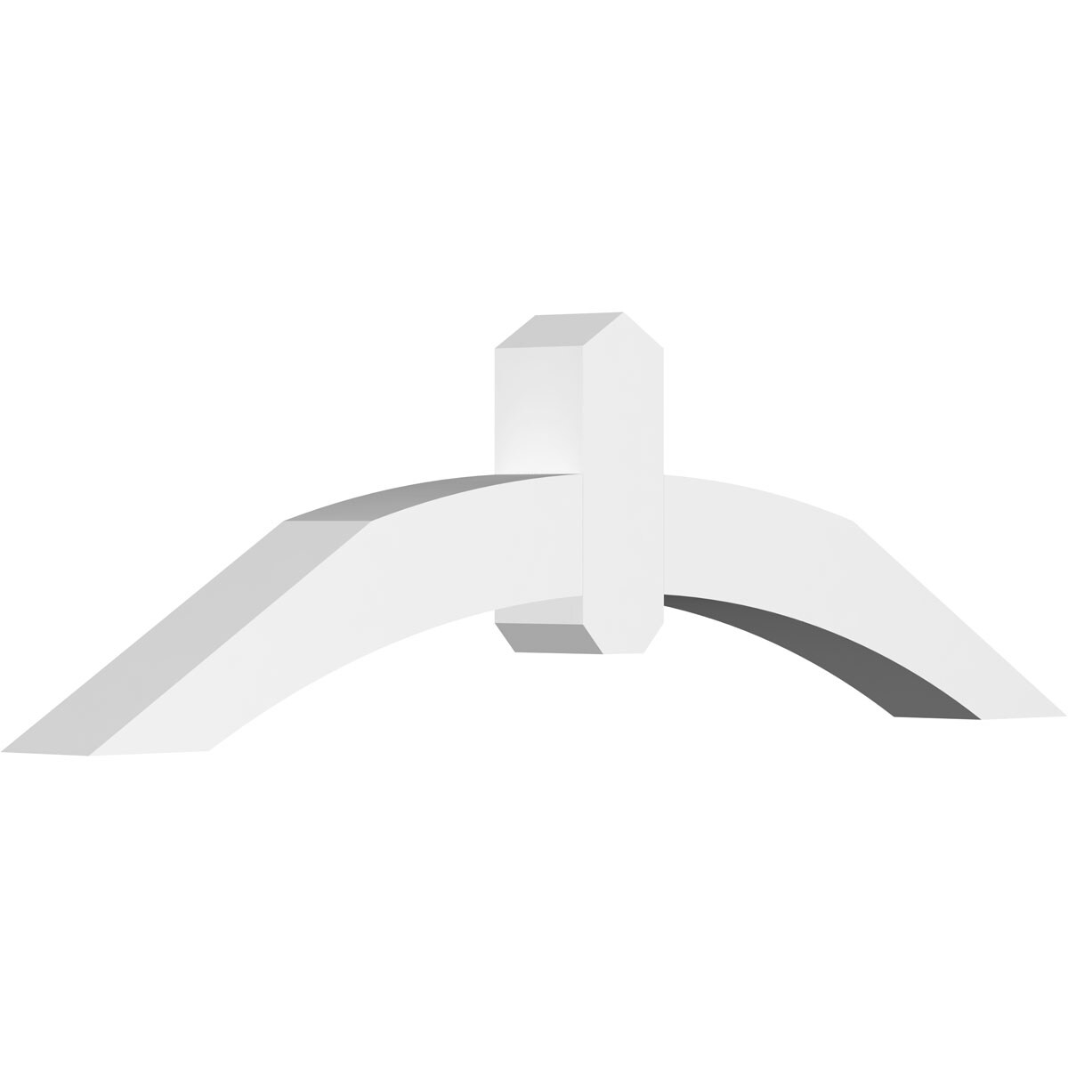Ekena Millwork GBP048X14X0404ARC00 Archdale White PVC Gable bracket