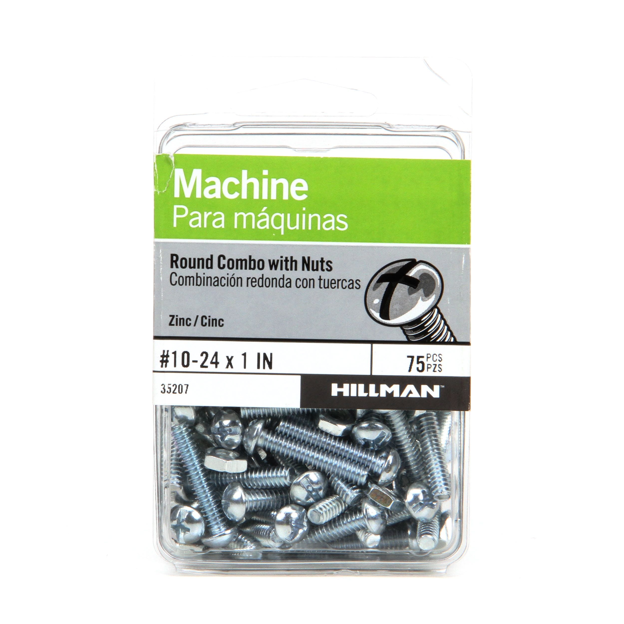 Pack of 10 Hillman 7737 Machine Screw Combination with Nut 1/4 x 3 in. 