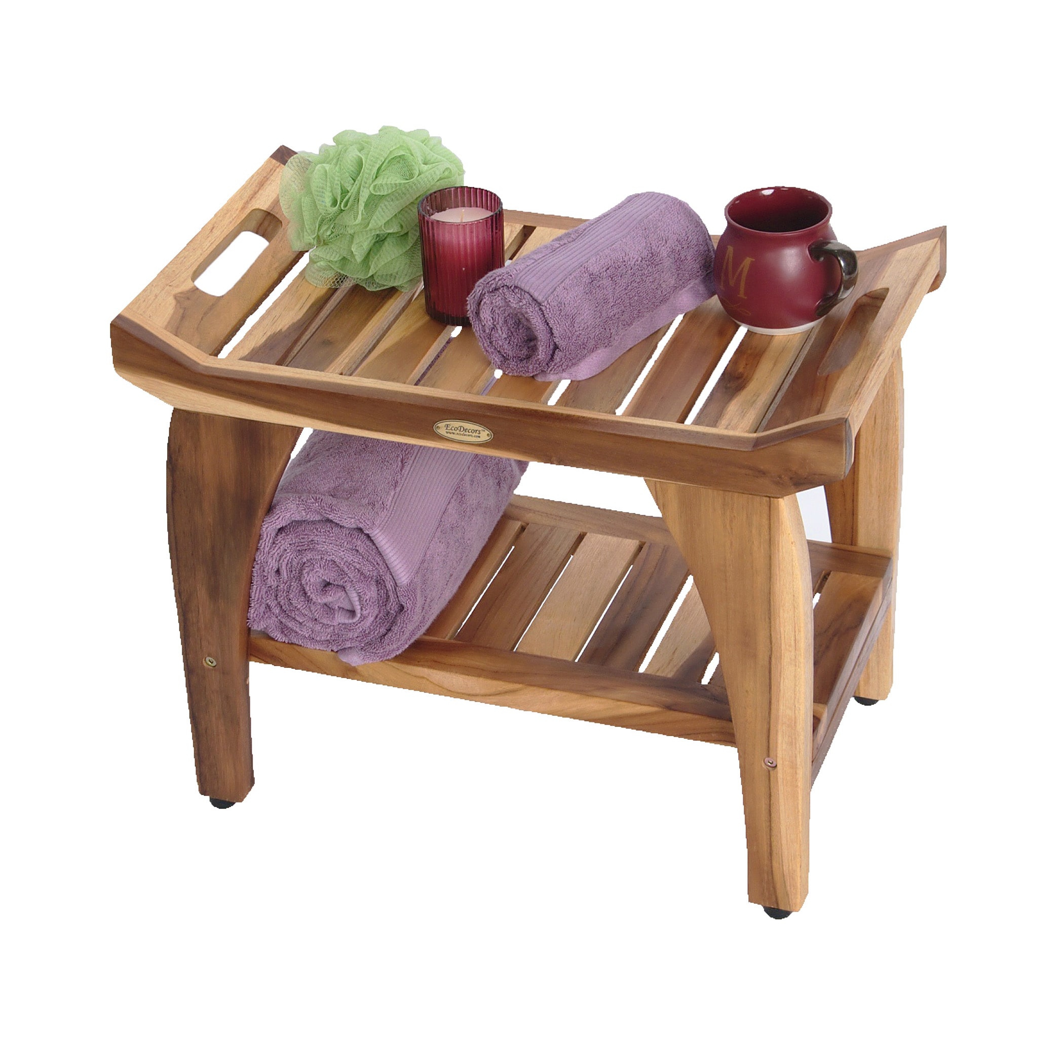 EcoDecors Natural Teak Freestanding Shower Bench ED941 at Lowes.com