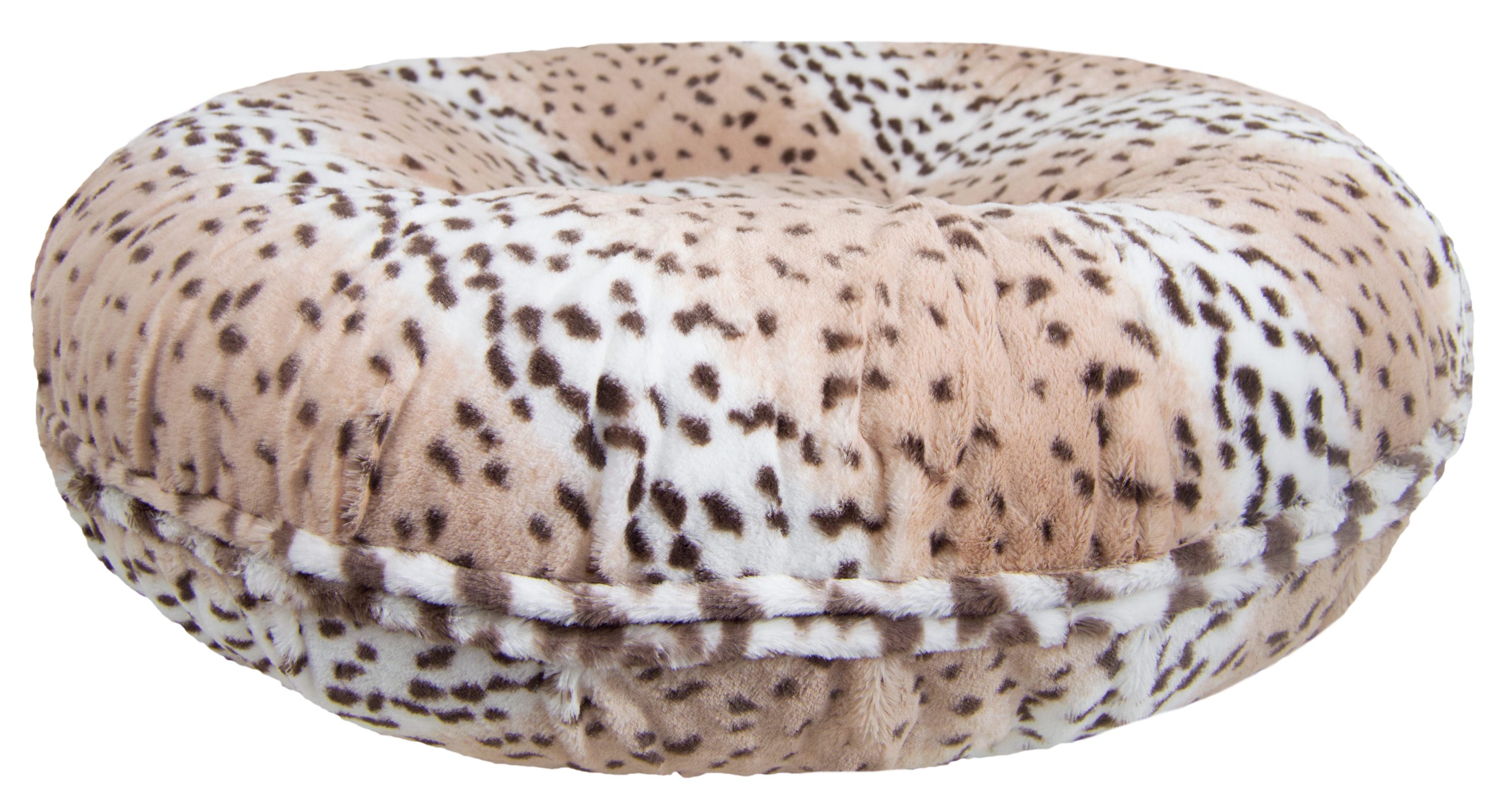 Bessie and Barnie BAGEL-SWLD-MD Round Brown Polyester Pillow Dog Bed ( Medium )