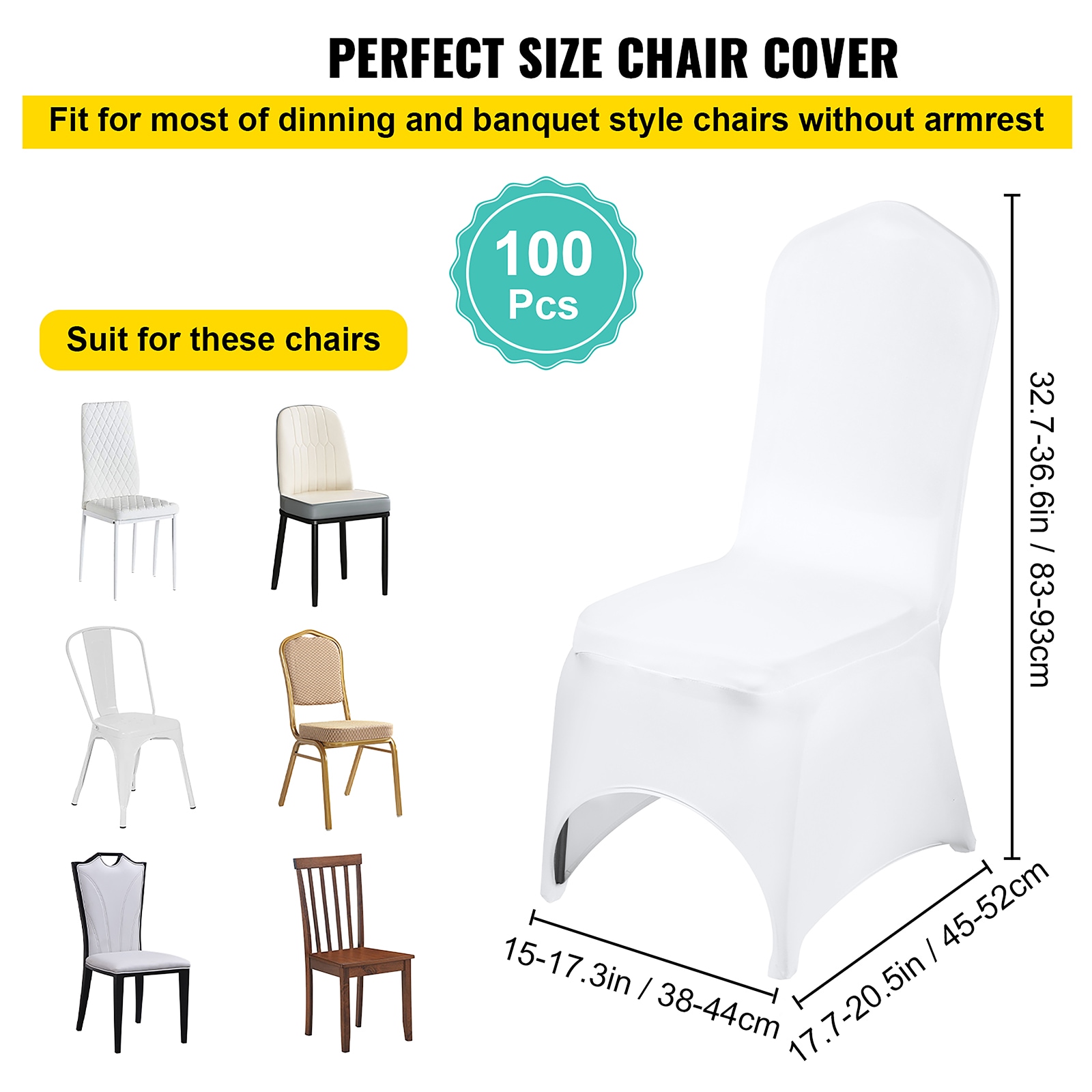 Stretchy Fabric Oval Back Chair Slipcovers - Spandex Chair Cover - Stretch  Chair Cover for Reception, Dining, Office, Meeting Covers