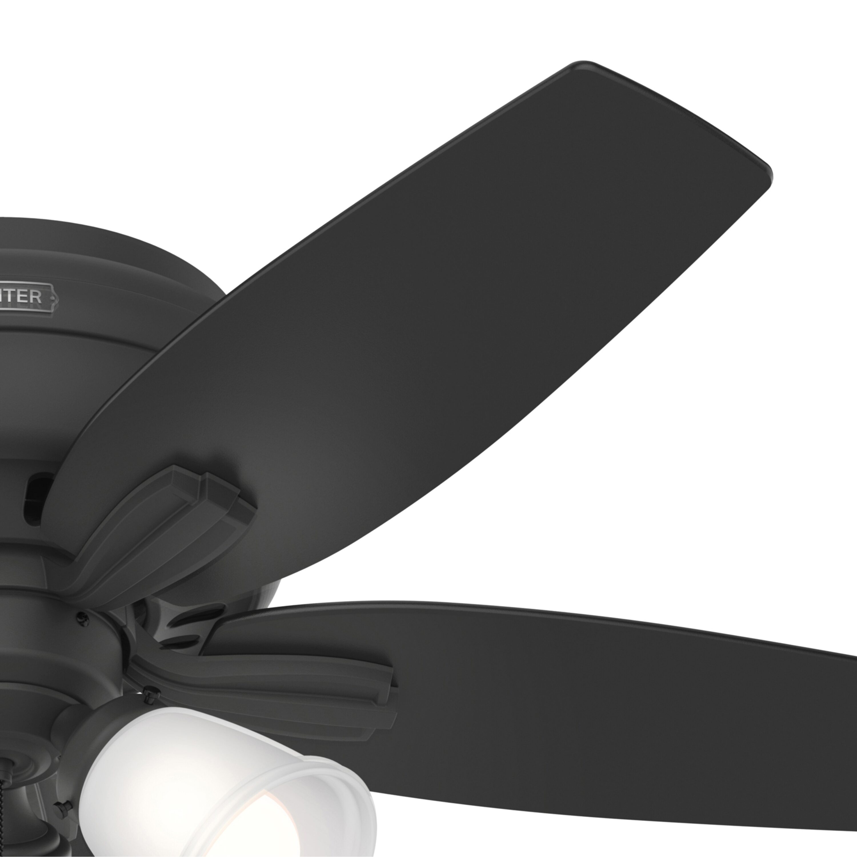 42" Matte Black Low Profile Ceiling Fan with LED Light