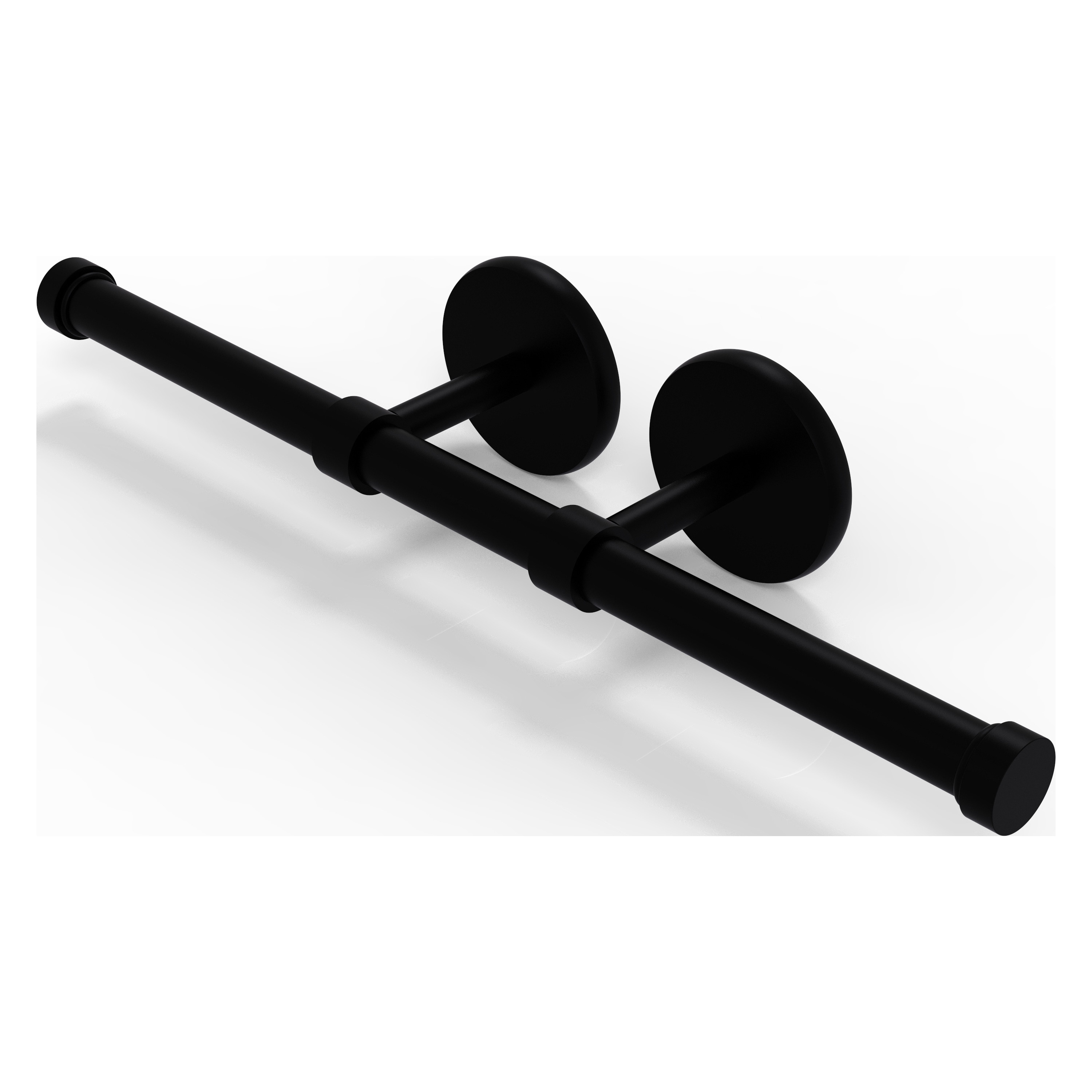 Allied Brass P1000-24-2-BKM Prestige Skyline Matte Black Wall mount Double post Toilet Paper Holder 2 -Rolls