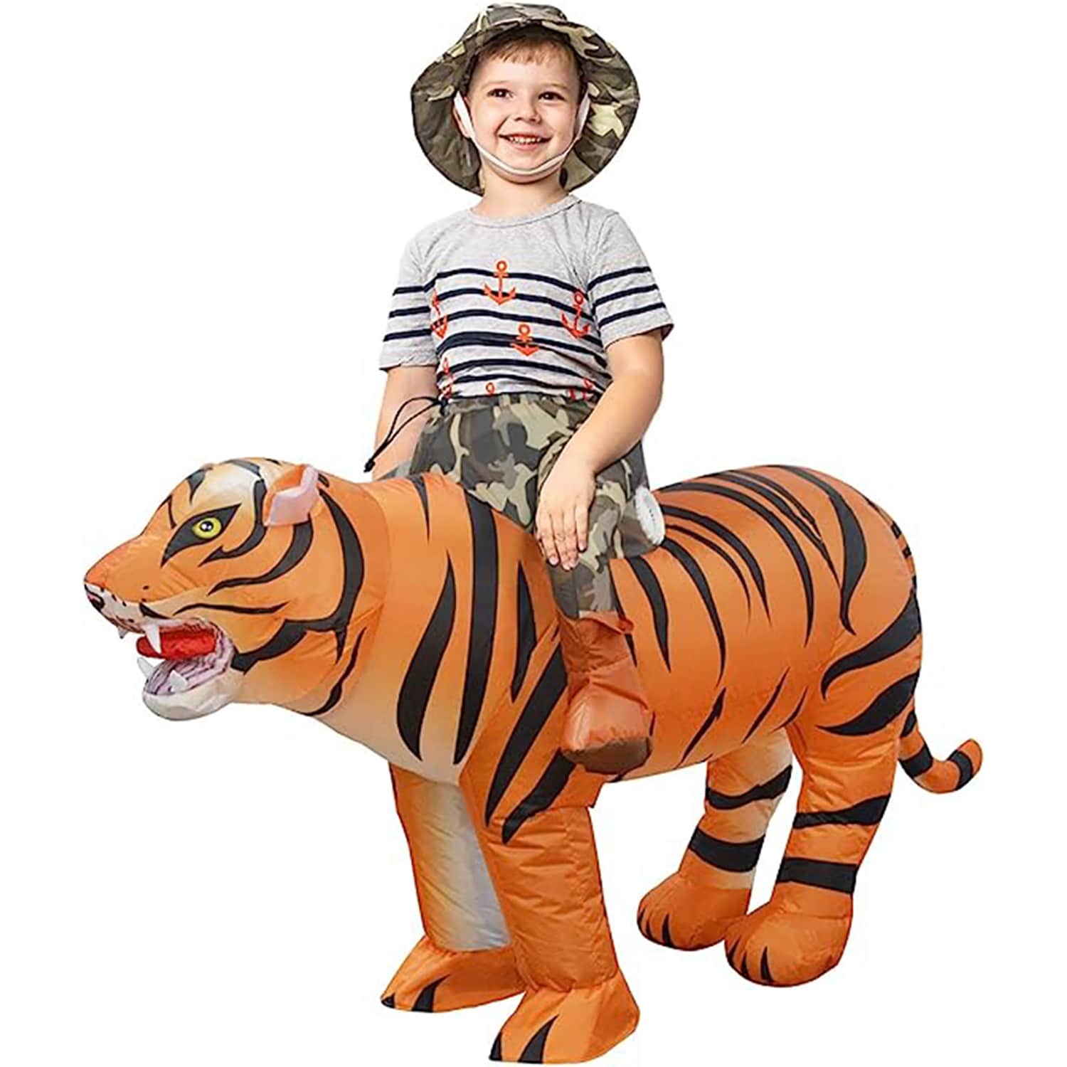 GOOSH DJ-FZ-80318-48  48 inch Inflatable Tiger Costume, Inflatable Costumes for Kids, Funny Halloween Costumes for Kids Boys Girls Blow up Costume for Halloween Party Cosplay