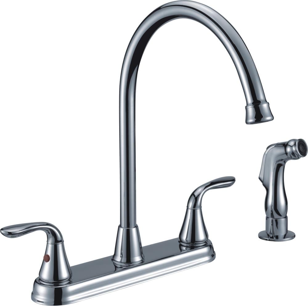 CMI 191-7703 Majestic Polished Chrome Double Handle Deck-mount Kitchen Faucet ( Side Sprayer Included )
