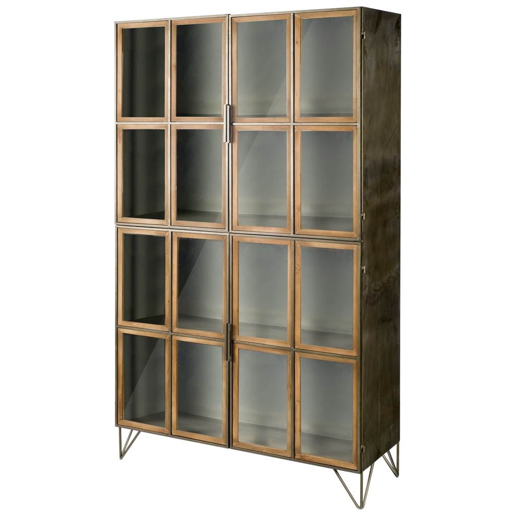 Mercana 50525 Pandora Brown wood and metal Contemporary/Modern Metal Media Cabinet