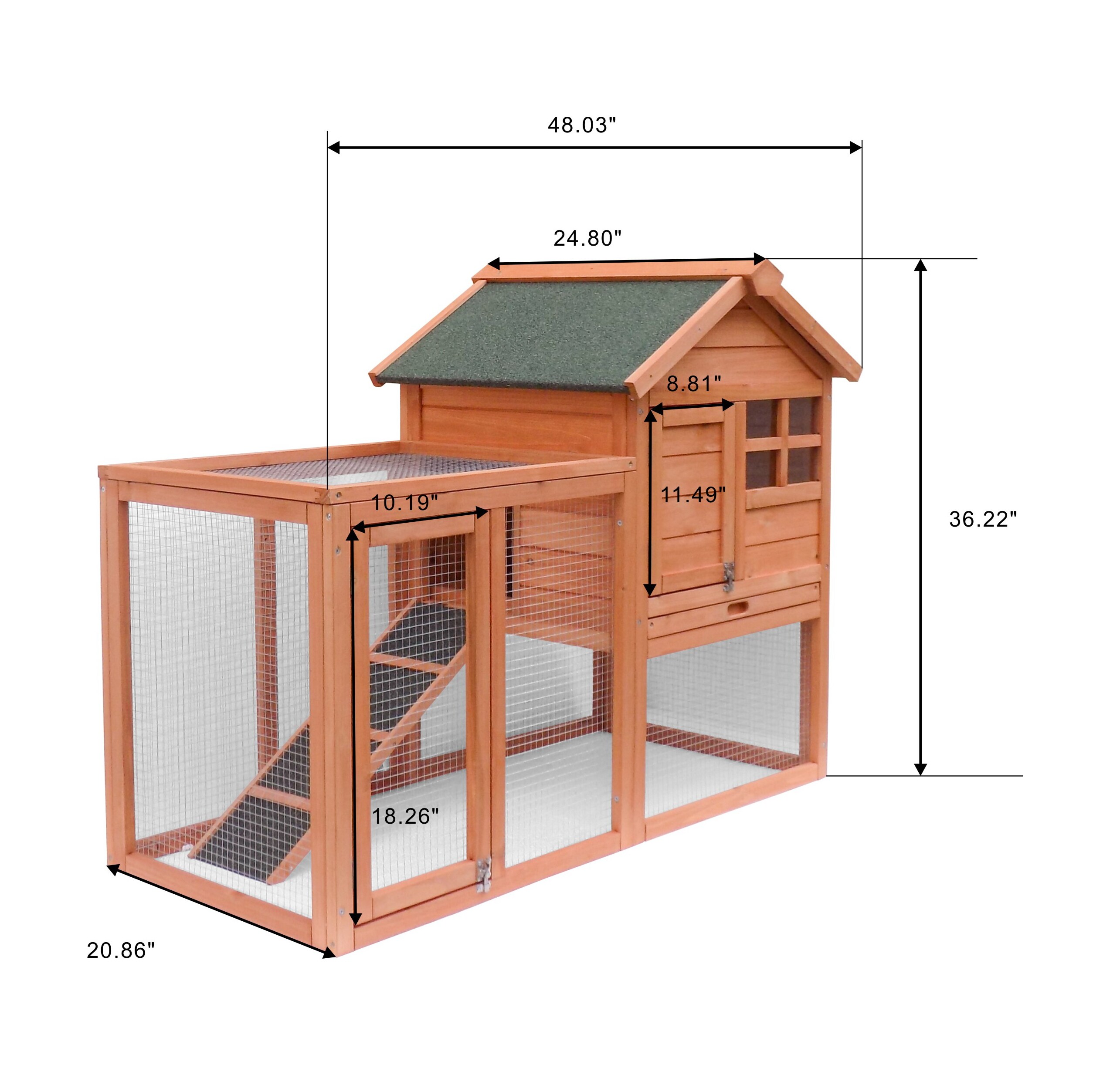 Kahomvis NH-QPW2-186 Chicken-Coops-Rabbit-Hutches - View #2