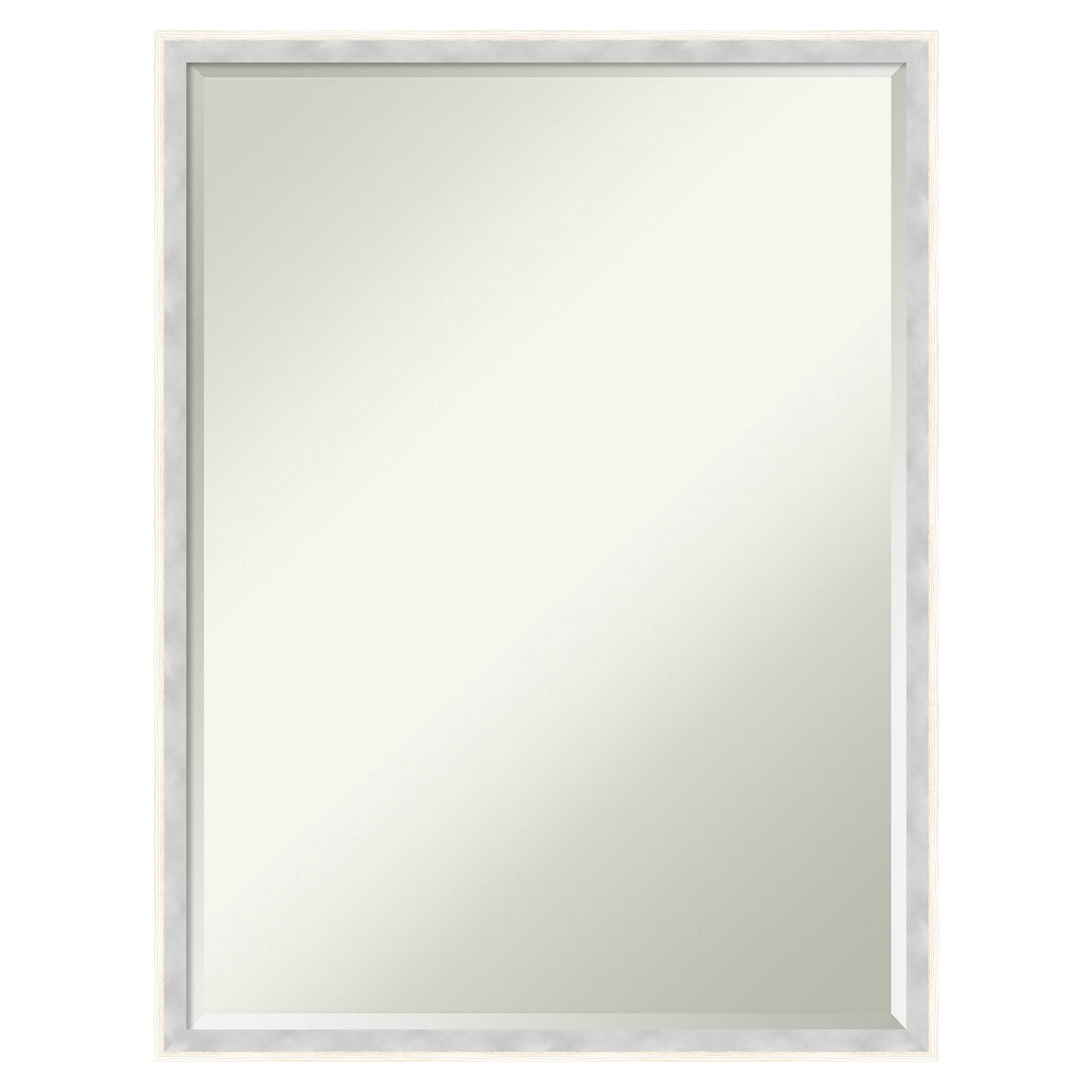 Amanti Art A17008100847 Paige White Silver Frame 19-in W x 25.0-in H Rectangle Paige White Silver Framed Vanity Mirror