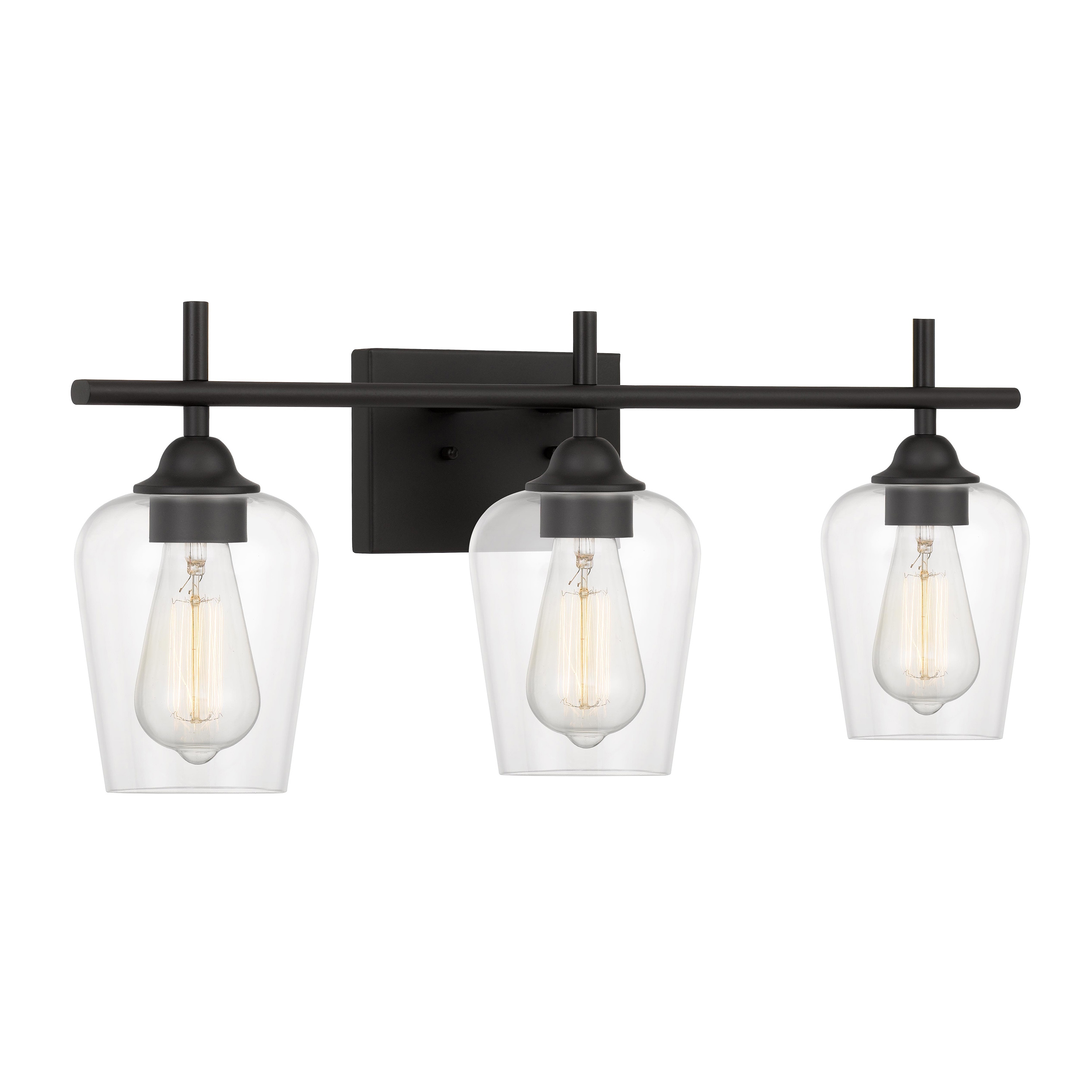 Worldwide Lighting E20003-016 Bacchus 24-in 3-Light Matte Black Modern/Contemporary Vanity Light