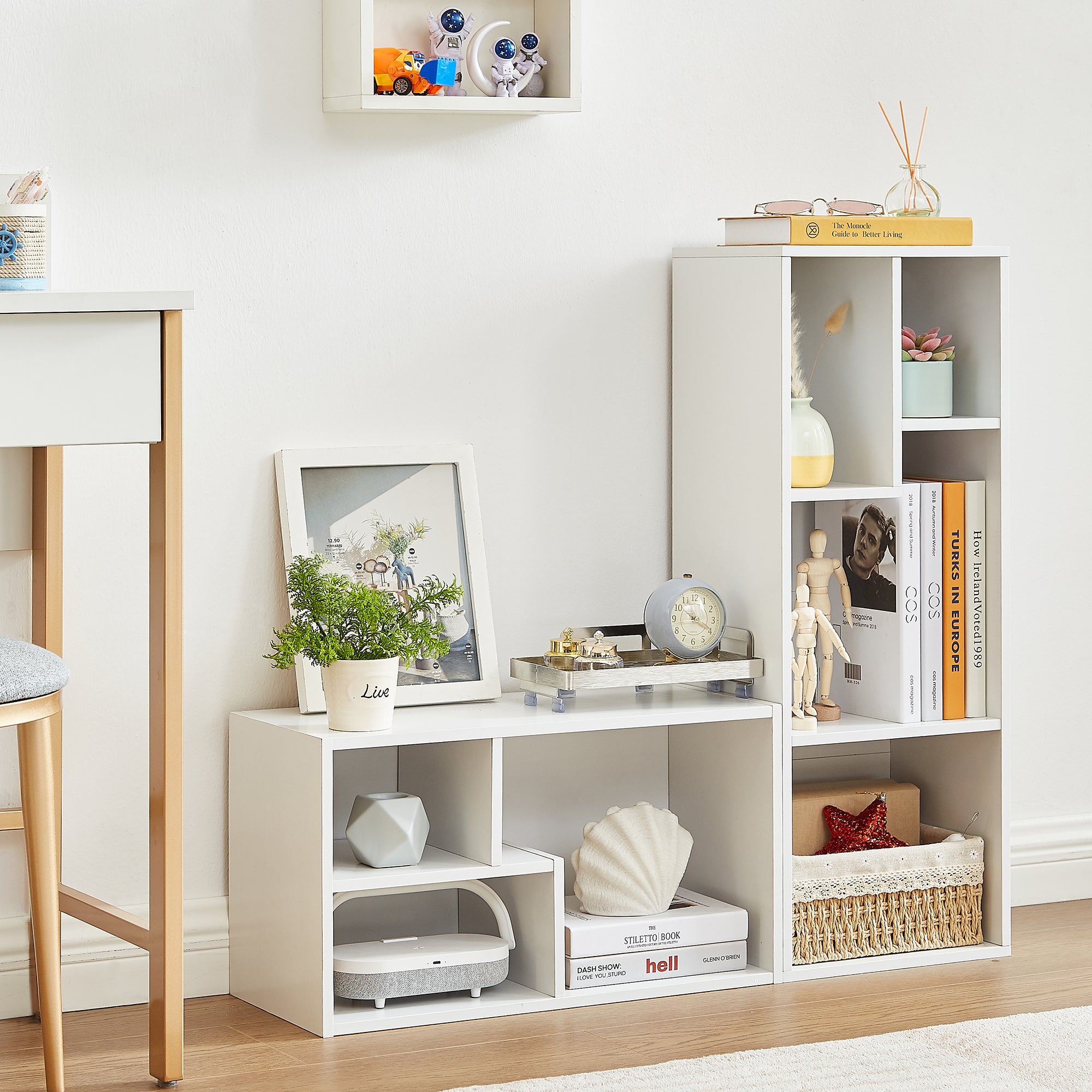 Vecelo LOE-B07-WHT bookcases - View #2