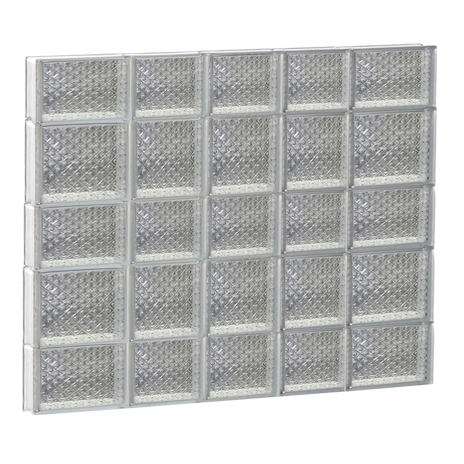 REDI2SET S3434DP Diamond Glass 32-3/4-in x 32-3/4-in Frameless Replacement Glass Block Window