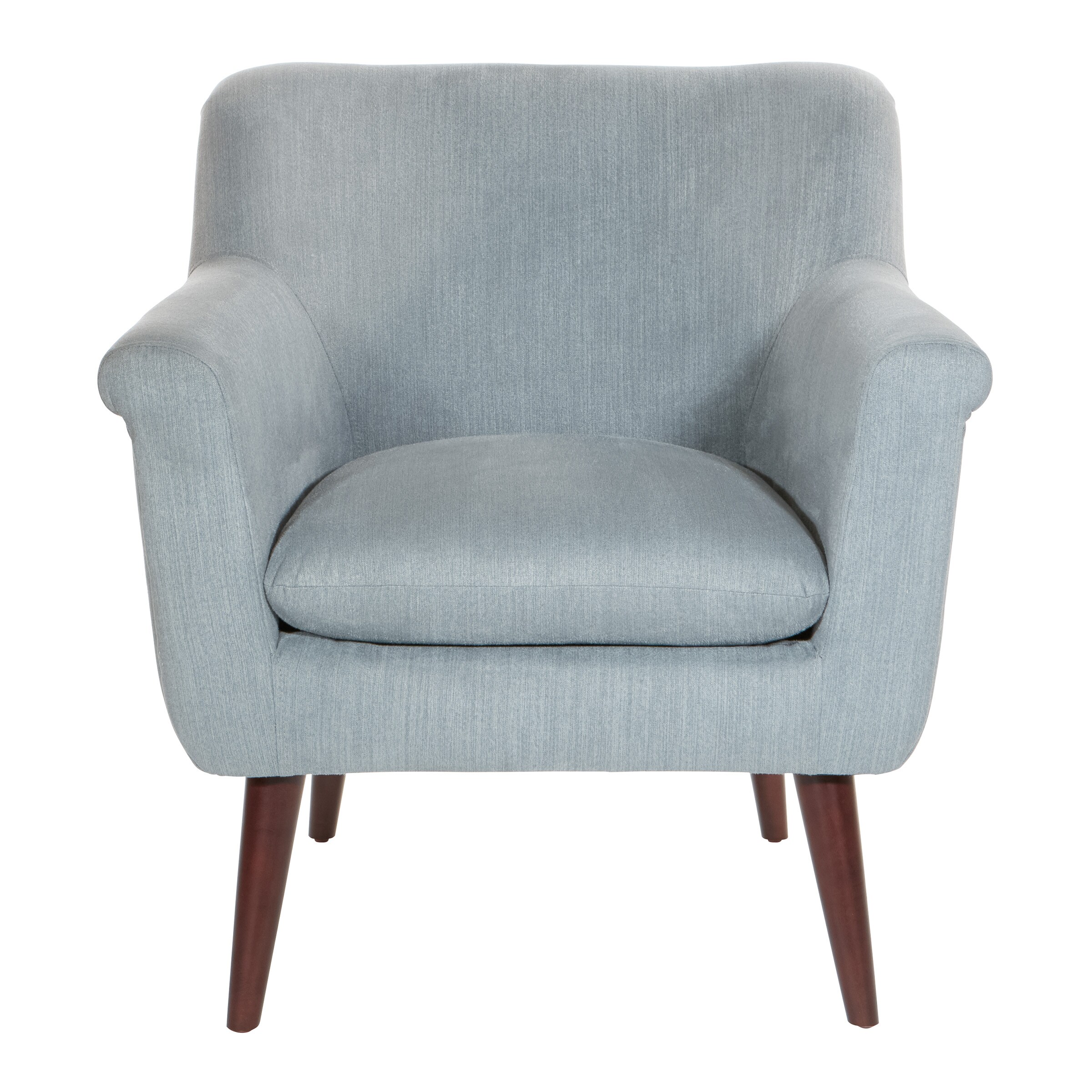 Mid-Century Charcoal Gray Fabric Accent Chair with Dark Coffee Wood Legs