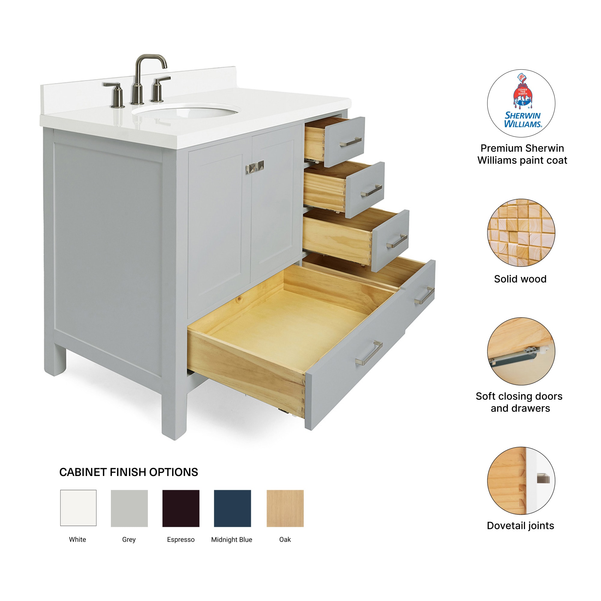 ARIEL A043SLWQOVOGRY Bath-Vanity-Combo - View #4