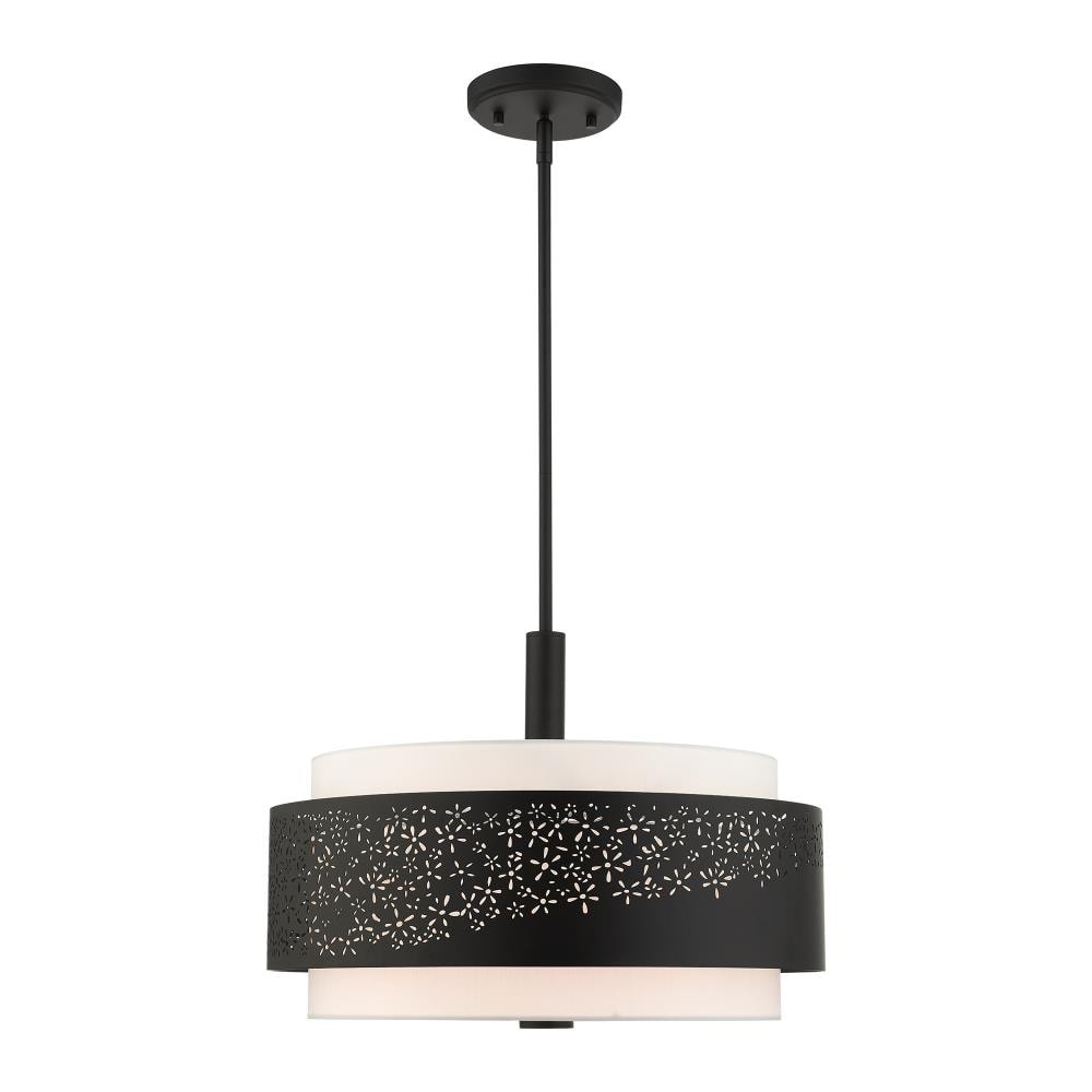 Black Mini Drum 4-Light Steel Pendant