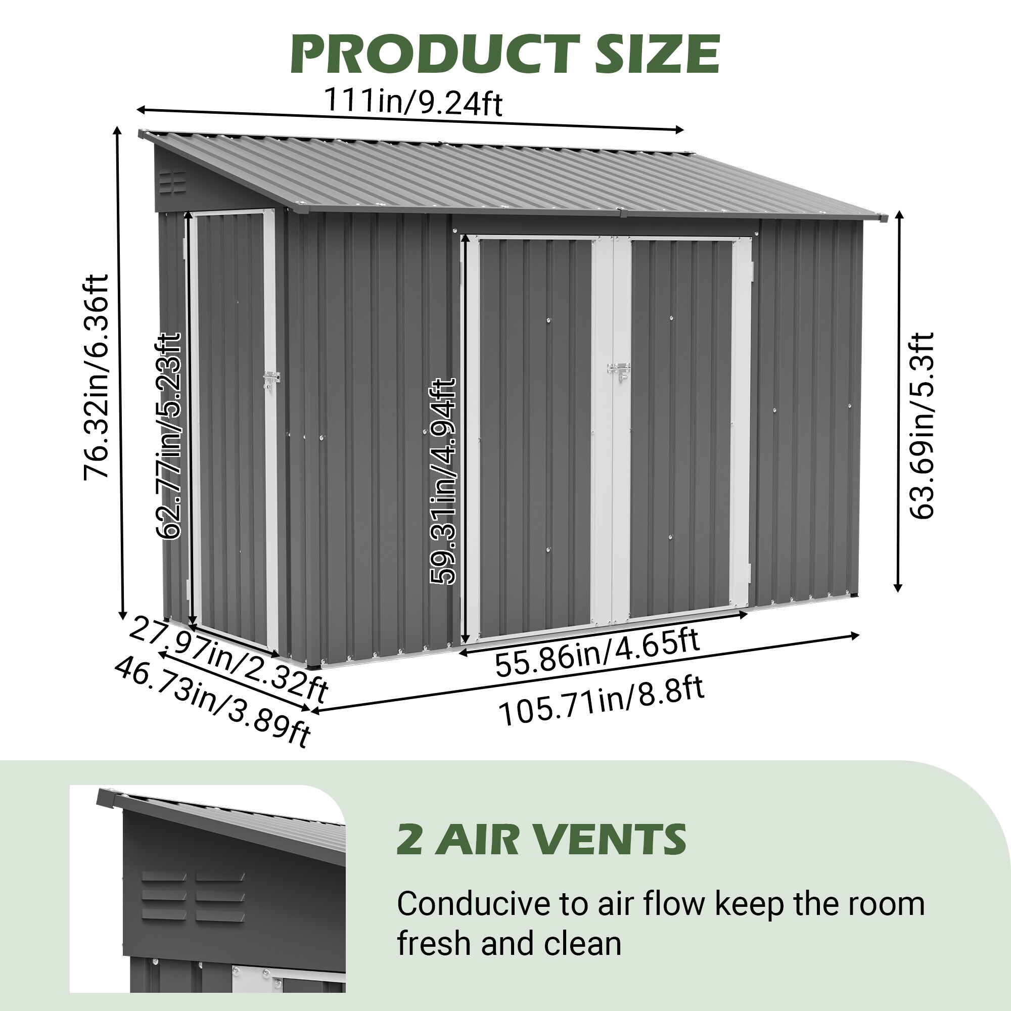 WELLFOR TWSG023-NA Metal-Storage-Buildings-Sheds - View #12