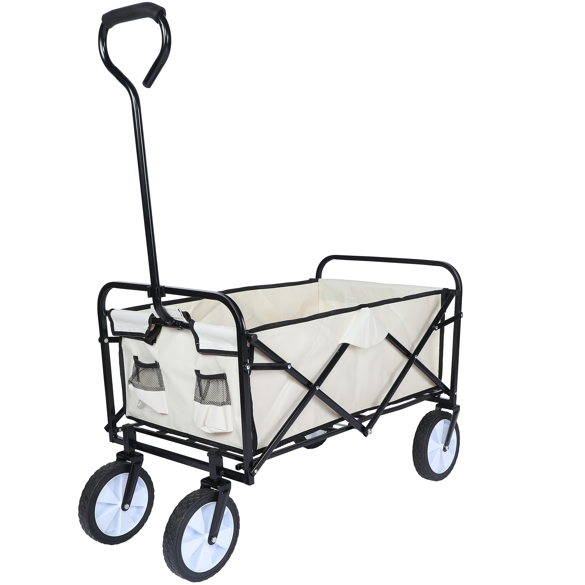 Forclover ALOR-DH193 Portable Rolling Folding Garden Cart with 360 Degree Swivel Anti-Slip Wheels