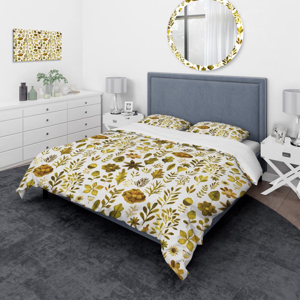 Designart BED18691-T 3 -Piece Yellow Twin Duvet cover Set