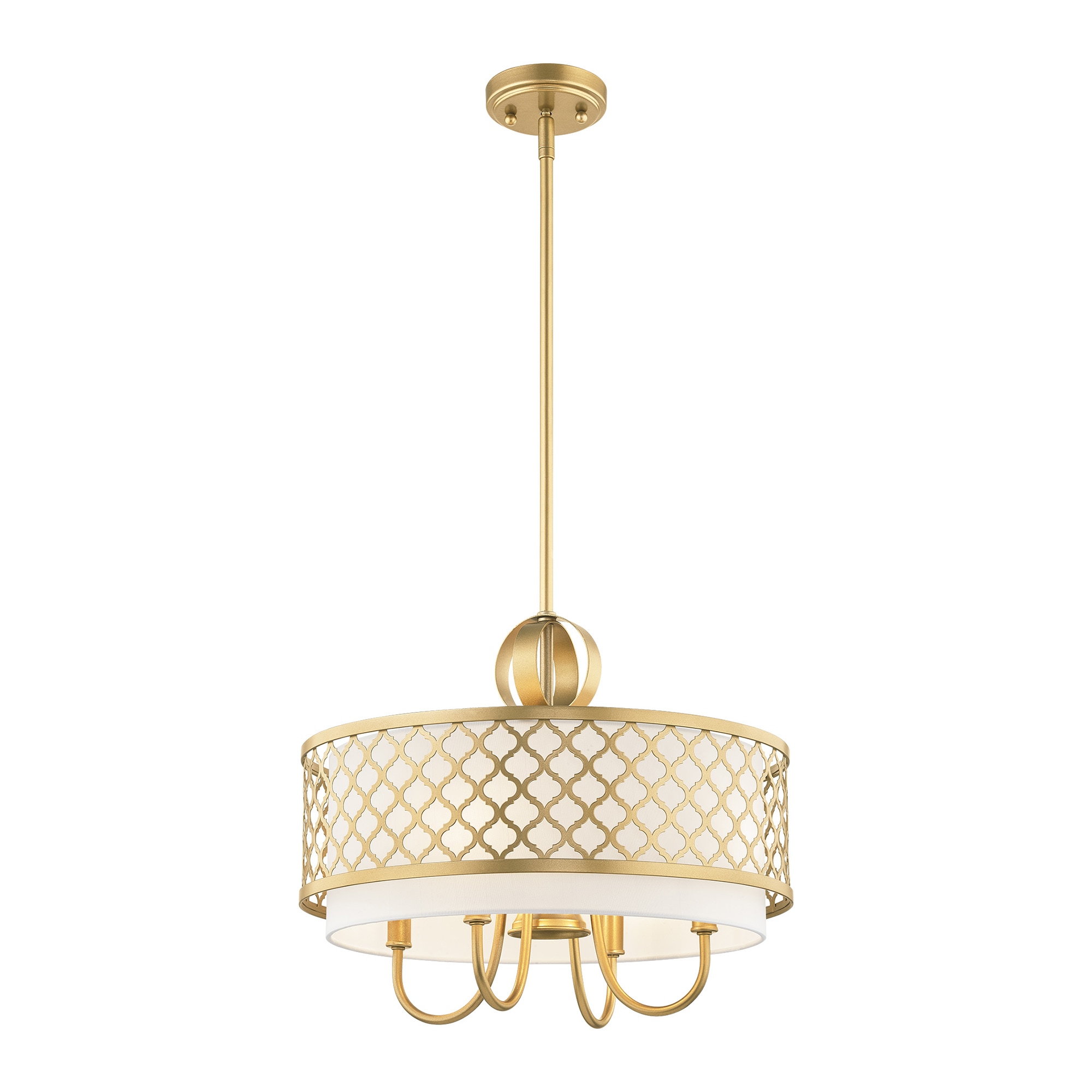 Soft Gold 5-Light Indoor/Outdoor Drum Chandelier