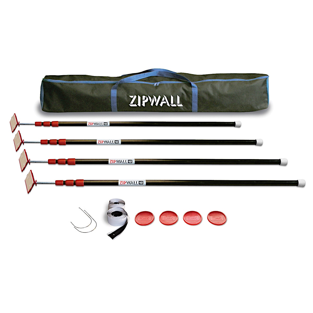 ZipWall 10 Ft Poles 4-Pole Dust Barrier Wall Kits in the Tarp Accessories  department at