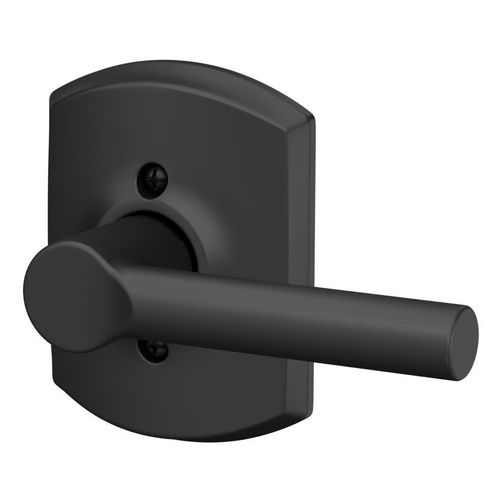 Schlage F Series Latitude Matte Black Lever Hall and Closet Lock