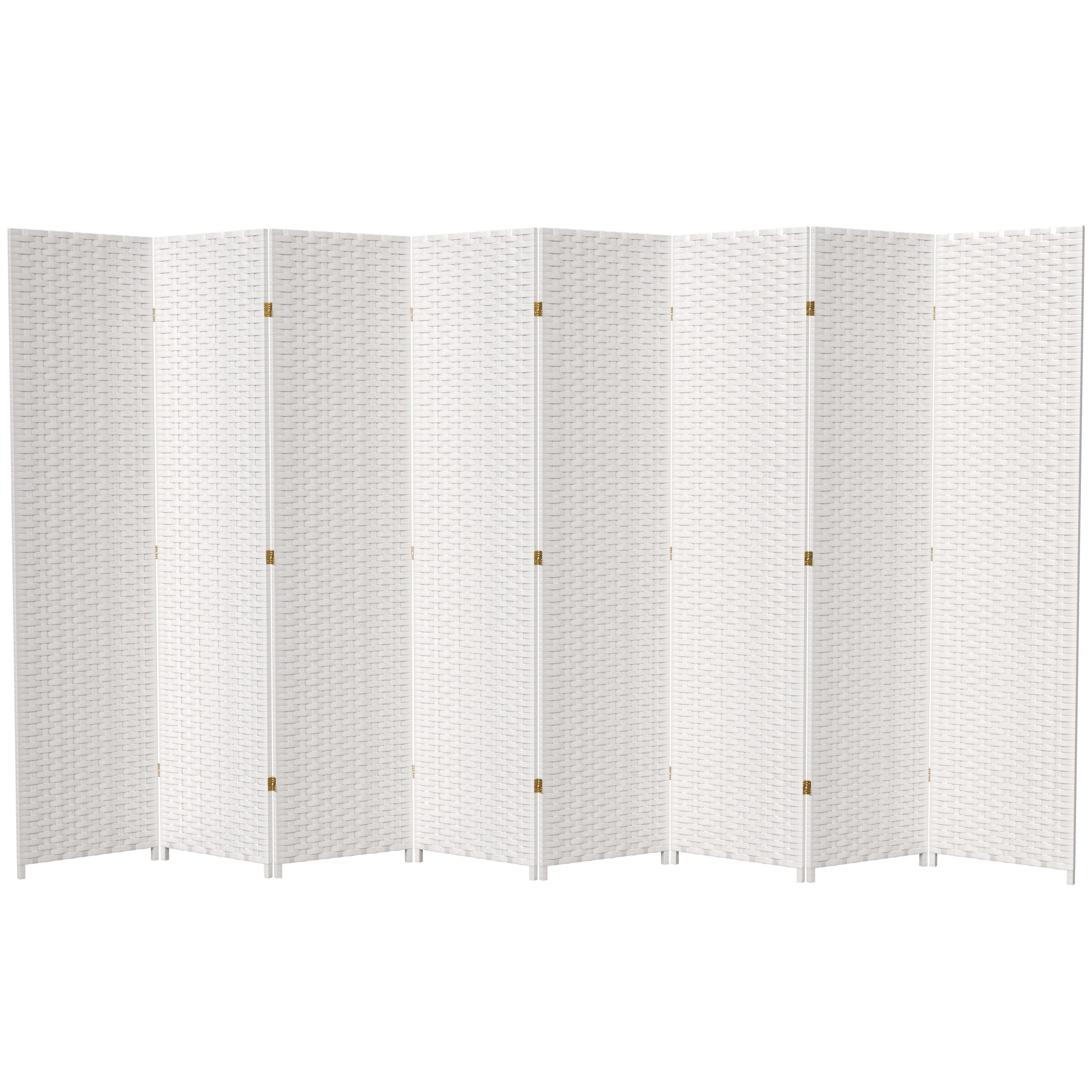 Red Lantern SS7FIBER-WHT-8P 8-Panel White Cellulose Fiber Folding Transitional Style Room Divider