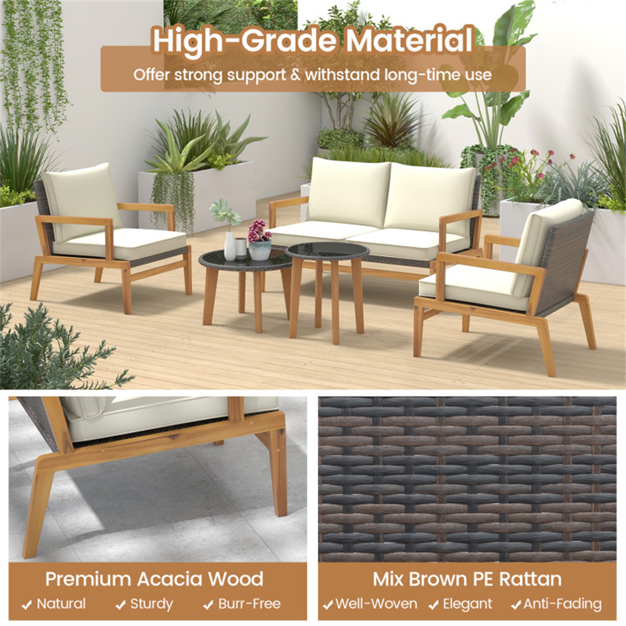 BABOOM BOM-1616WH+-CO Patio-Conversation-Sets - View #9