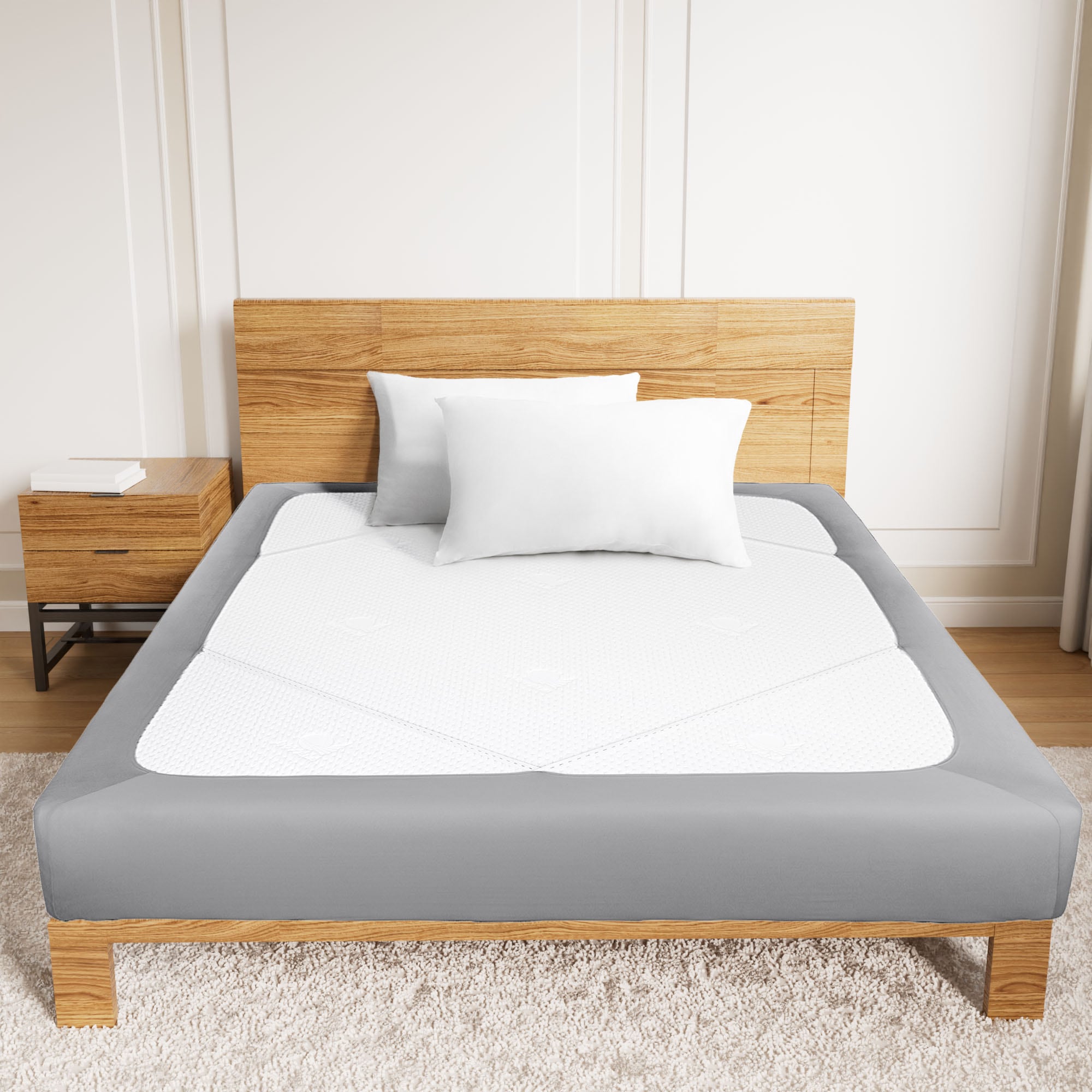 Awesome Home Wrap-around Dark Grey King Box Spring Cover