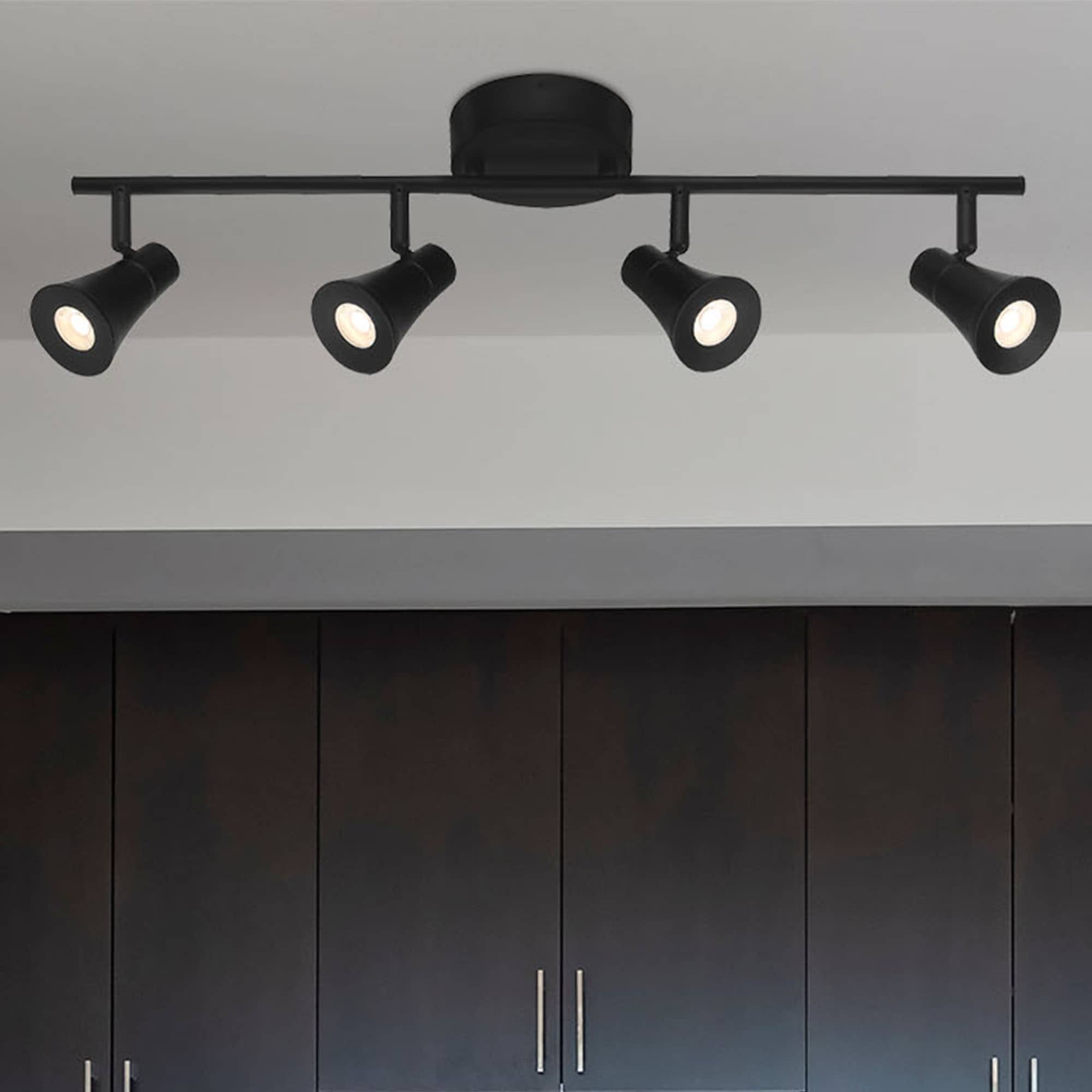 Designers Fountain EVT41052D3-43 Armstrong 24.8-in 4 -Light Matte Black dimmable Integrated Modern/contemporary Flush Mount