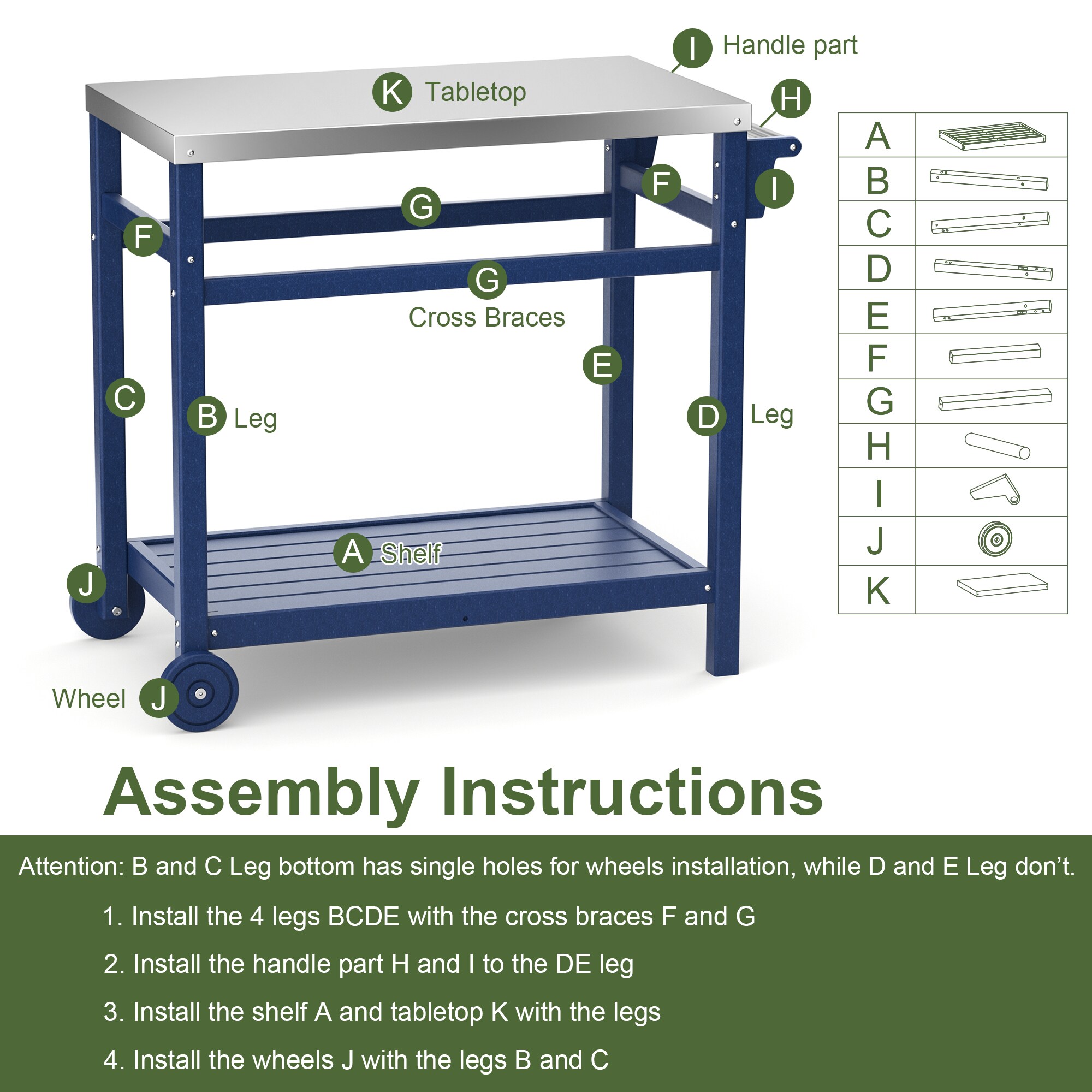 Runesay HBGRIL-17 Grill-Carts-Grill-Stands - View #5