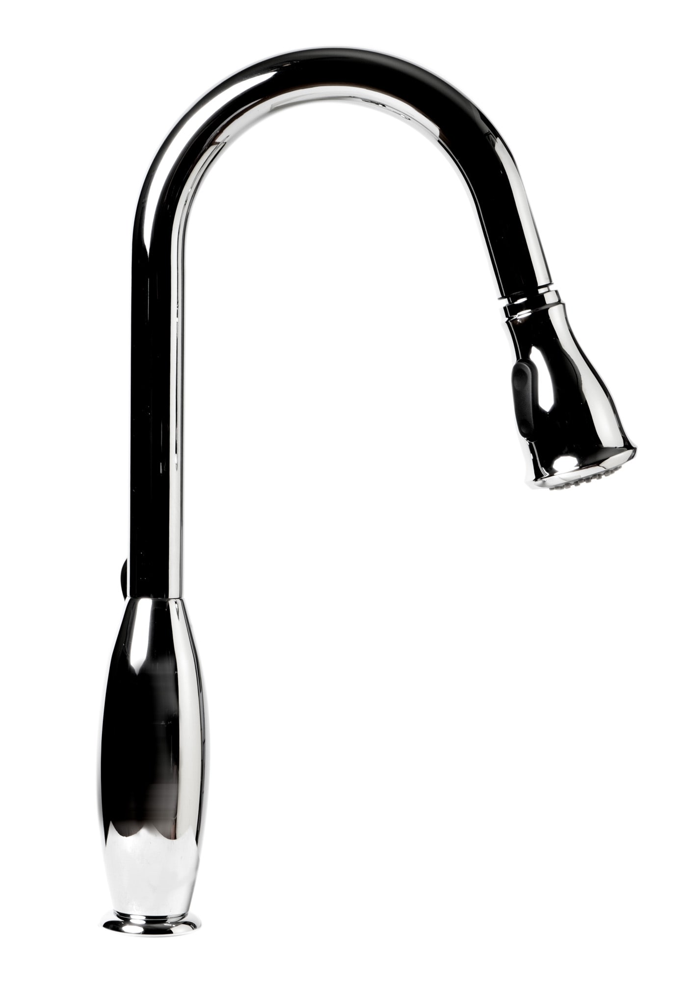 Polished Chrome Gooseneck Pull Down Kitchen Faucet with Spray