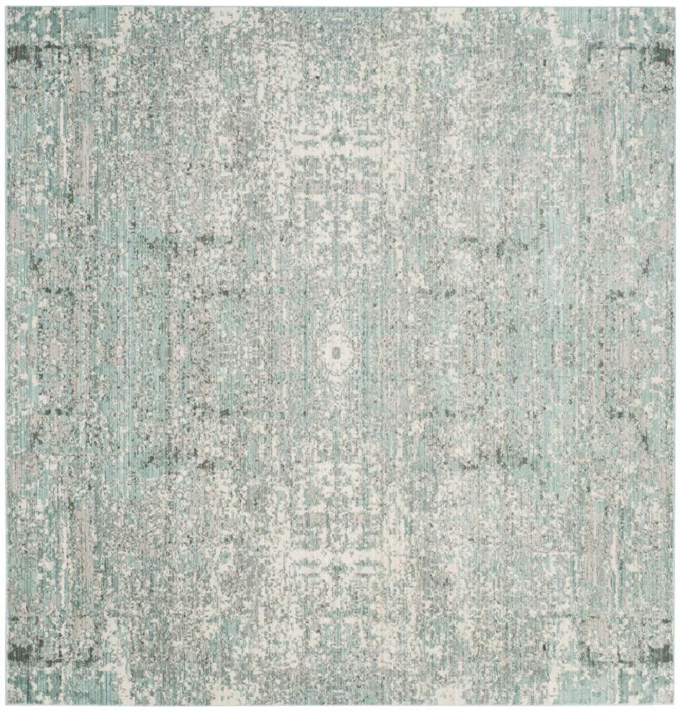 Safavieh MYS971A-7SQ Mystique Enix 7 x 7 (ft) Loomed Polyester Teal/Multi Square Indoor Distressed/Overdyed Oriental Area rug
