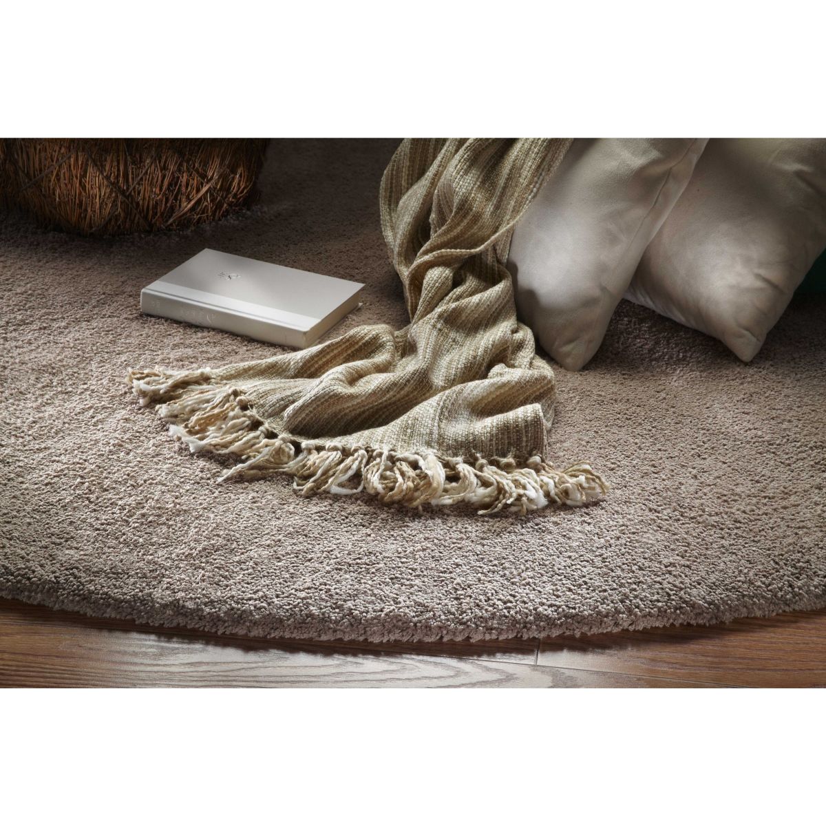 HomeRoots 349881 Bernadette 7 X 9 (ft) Rag Beige Indoor Solid Area Rug