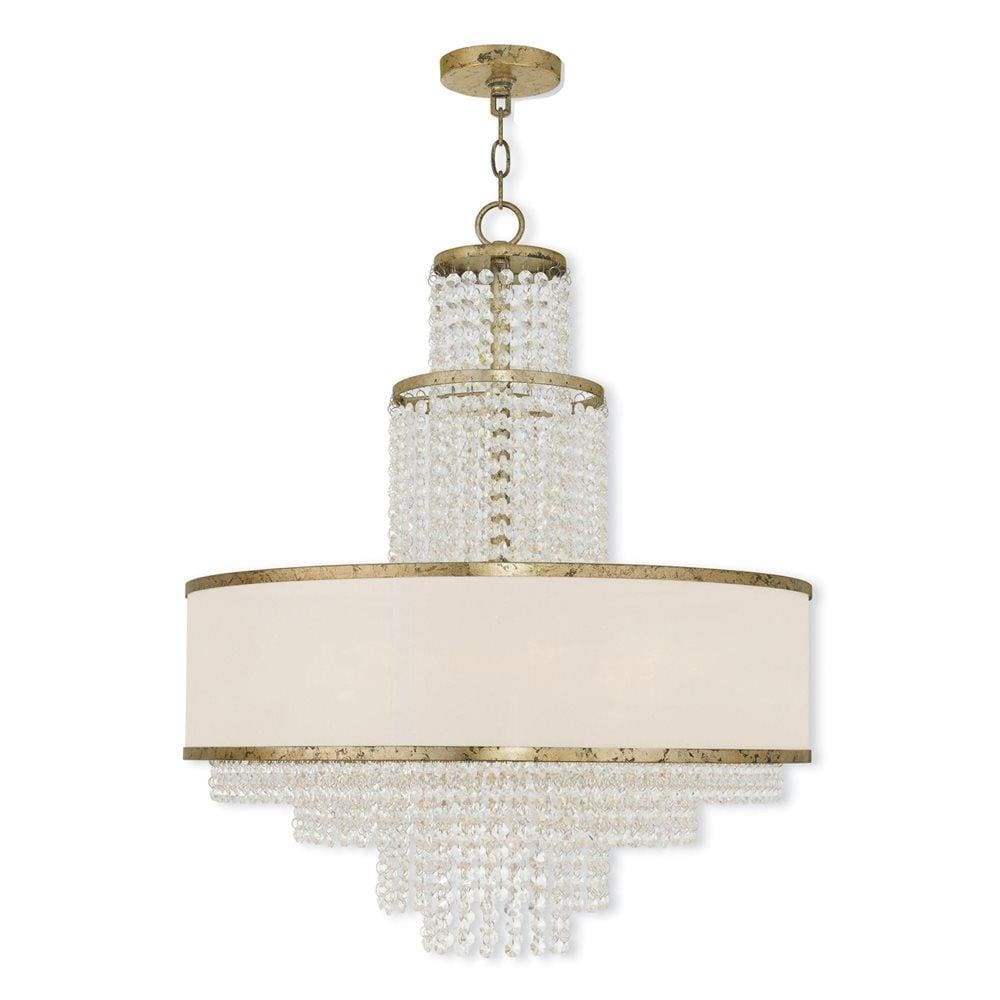Livex Lighting 50786-28 Prescott 6-Light Antique Gold TransitionalCrystal Chandelier