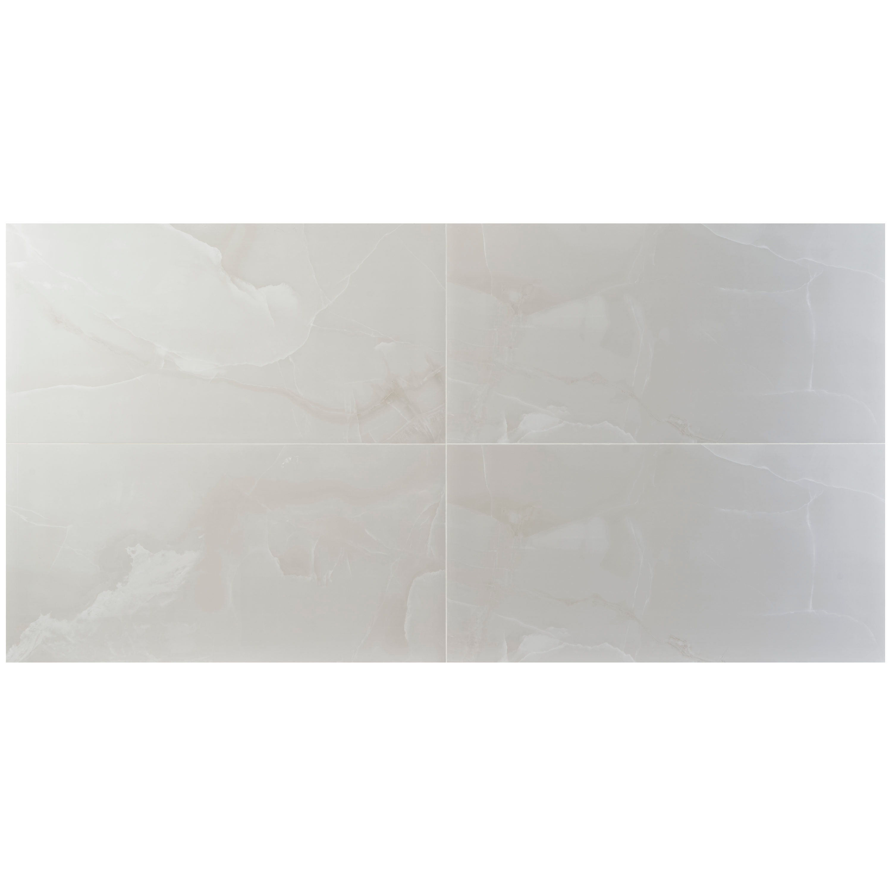 Artmore Tile EXT3RD107837 Enigma Onyx Bianco 24-in x 48-in Polished Porcelain Marble look Large format Floor and Wall Tile ( 15.49-sq ft Carton )