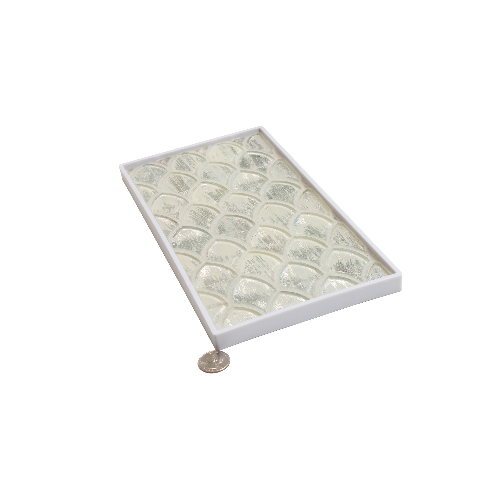 Majeste Silver Glass Fish Scale Mosaic Tile