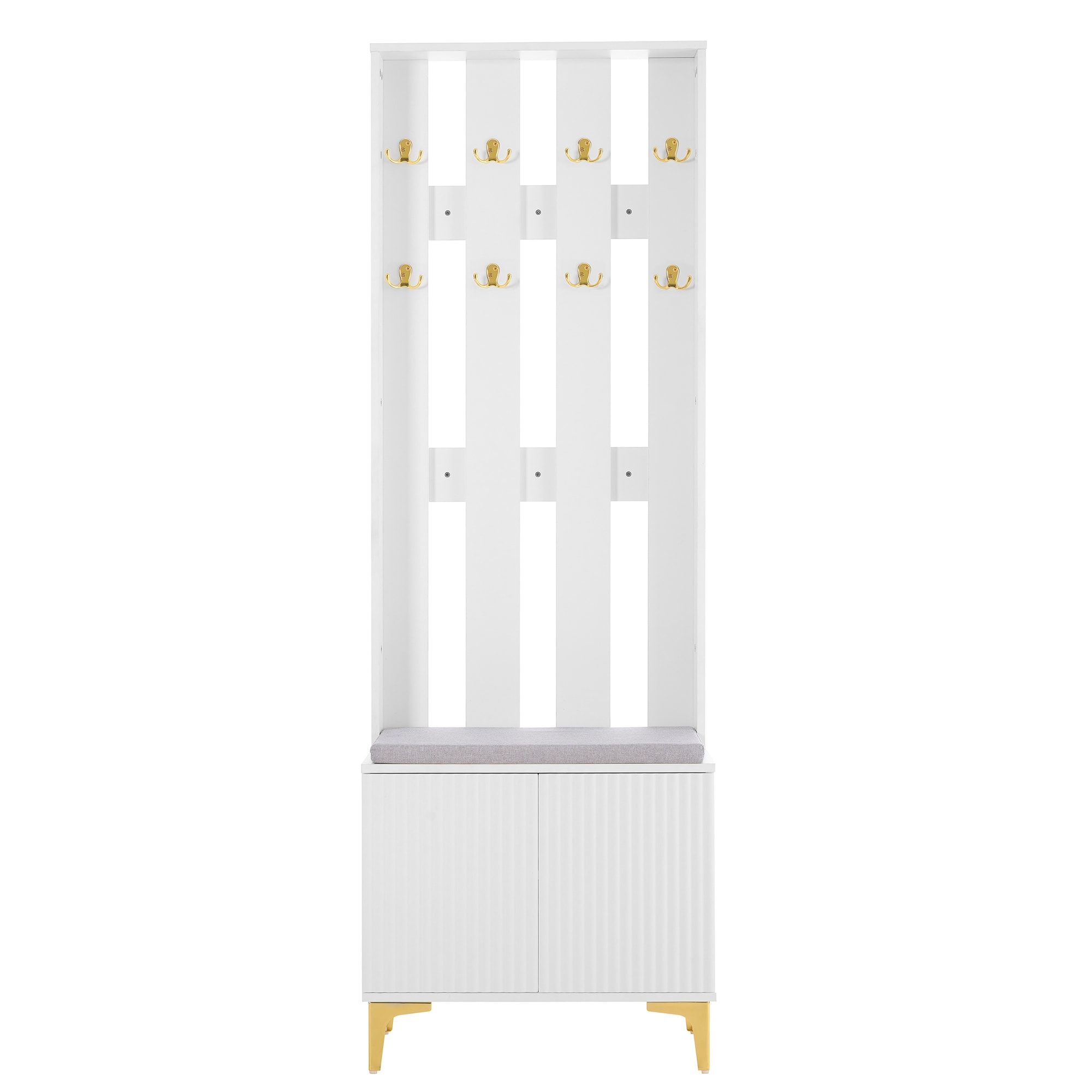 Bybafun YA2500139 Modern 23.6-in White Composite Hall Tree